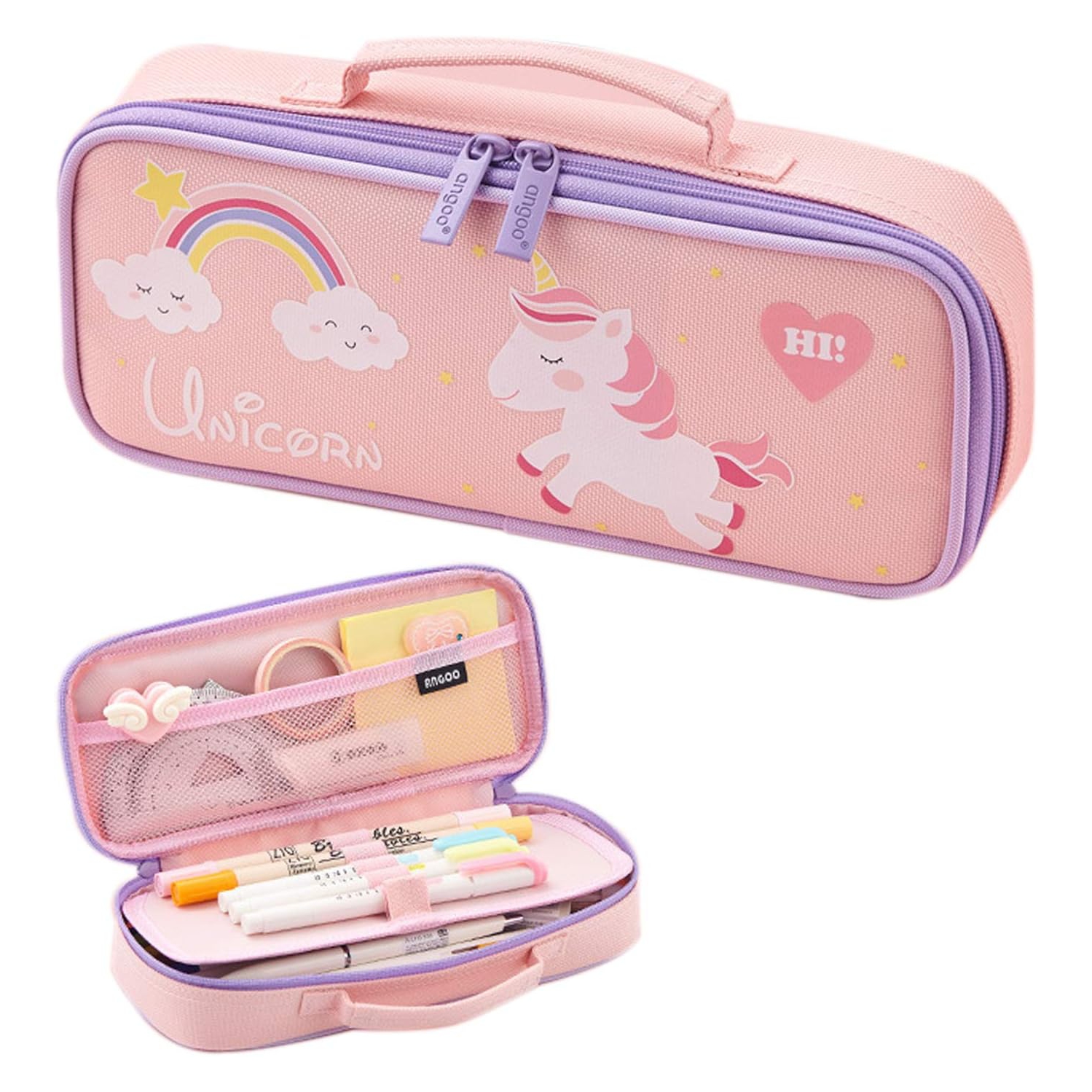 Cute Pencil Case, Pencil Pouch Pencil Bag Storage Box Stationery Organizer Makeup Bag with Zipper Closure