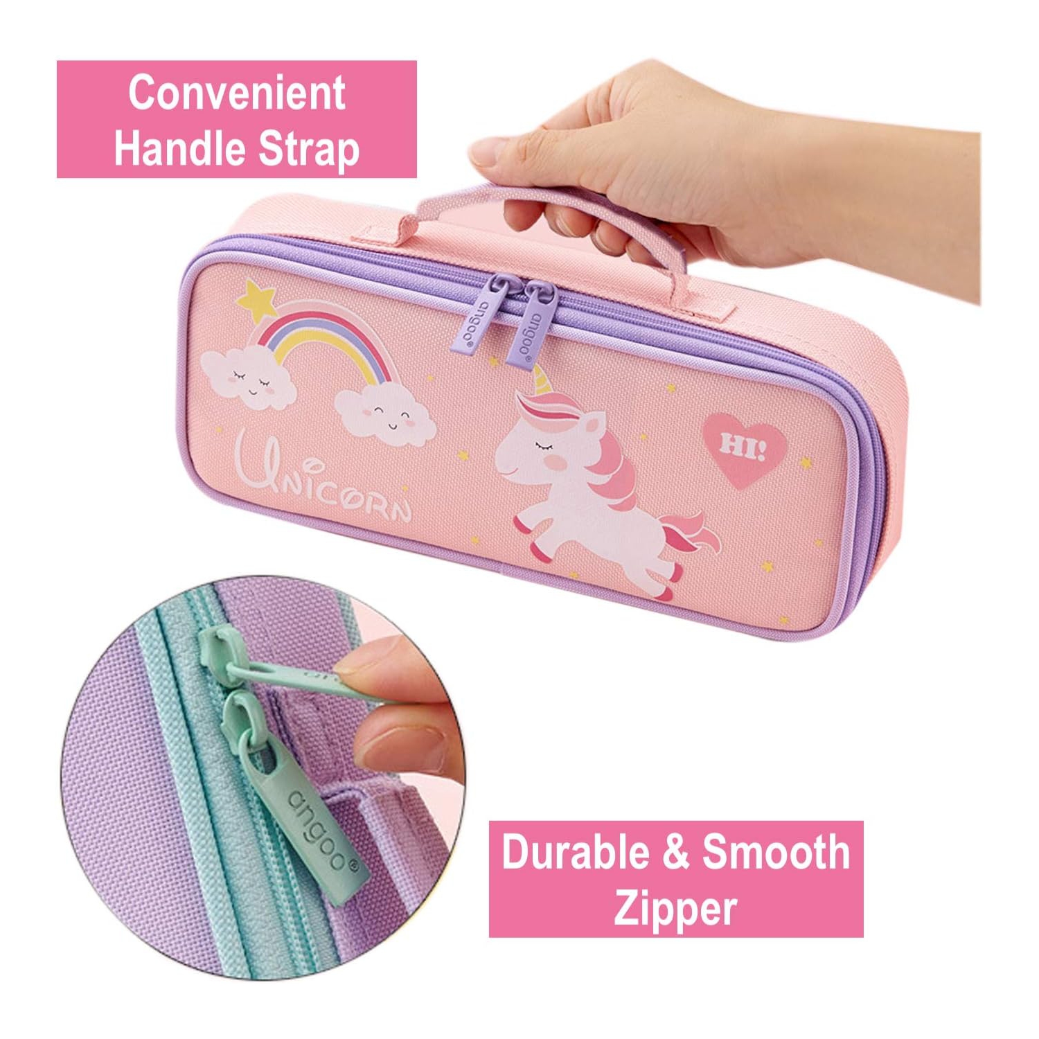 Cute Pencil Case, Pencil Pouch Pencil Bag Storage Box Stationery Organizer Makeup Bag with Zipper Closure