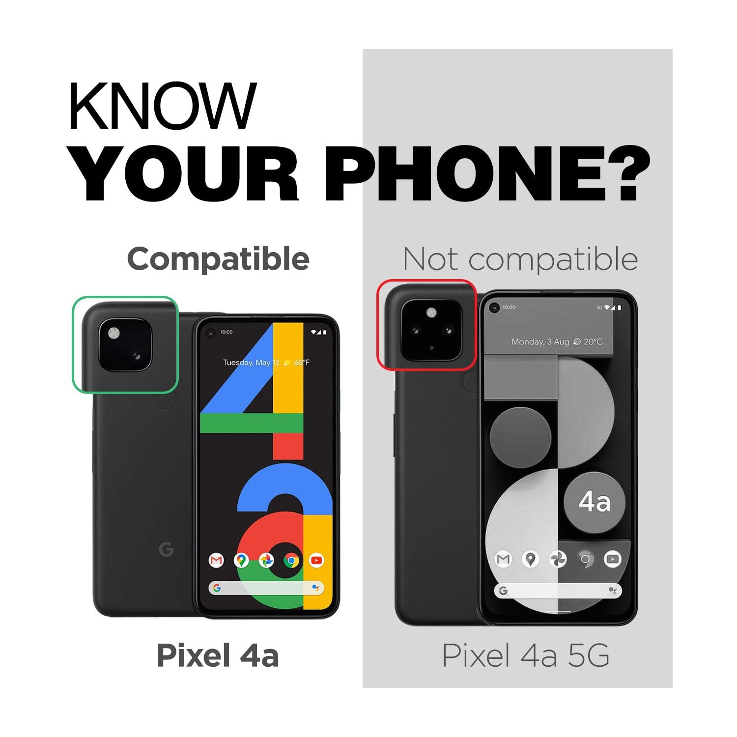 Pixel 4a Case with Screen Protector Rugged Full Body Protective Cover with Build-in Screen Guard