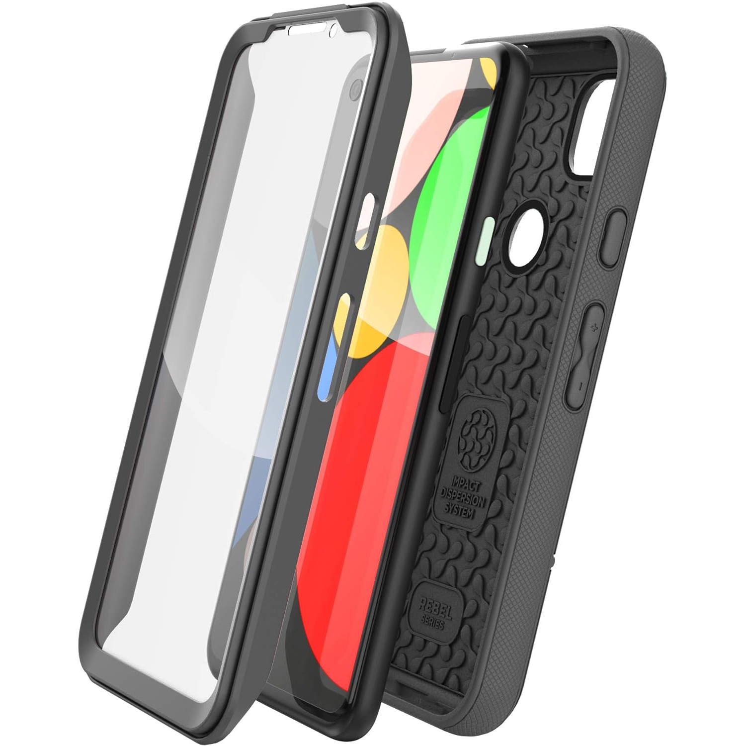 Pixel 4a Case with Screen Protector Rugged Full Body Protective Cover with Build-in Screen Guard