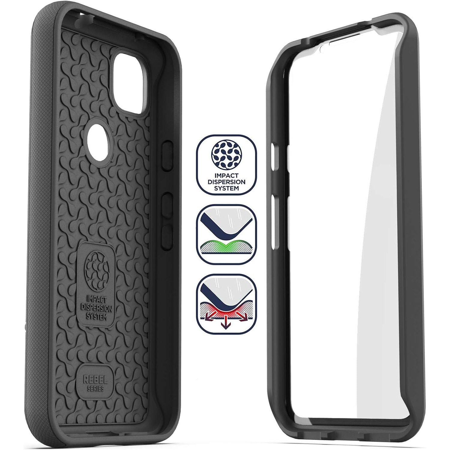 Pixel 4a Case with Screen Protector Rugged Full Body Protective Cover with Build-in Screen Guard