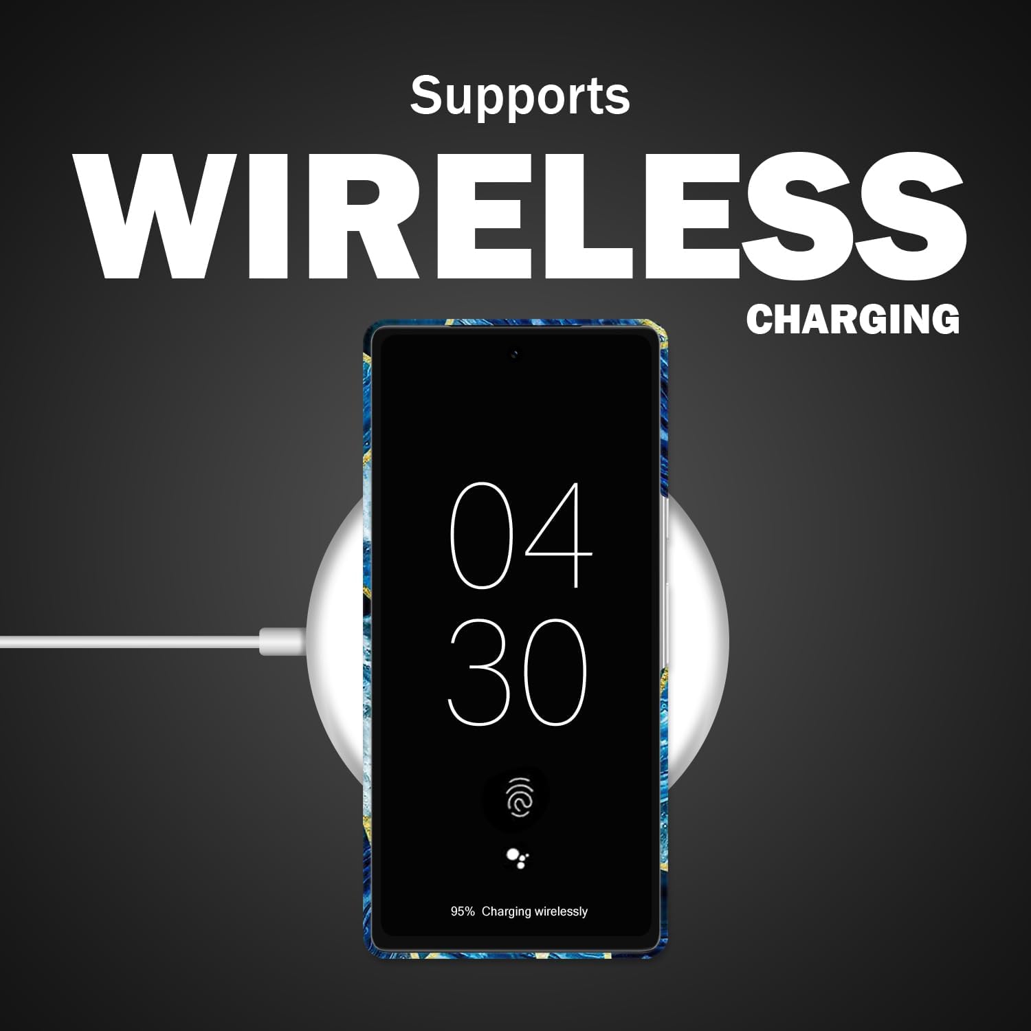 - Étui pour Pixel 7&nbsp;A de Google, étui pour Pixel 7&nbsp;A 5G - motif géométrique marbré bleu imprimé cute mince et élégant plastique rigide