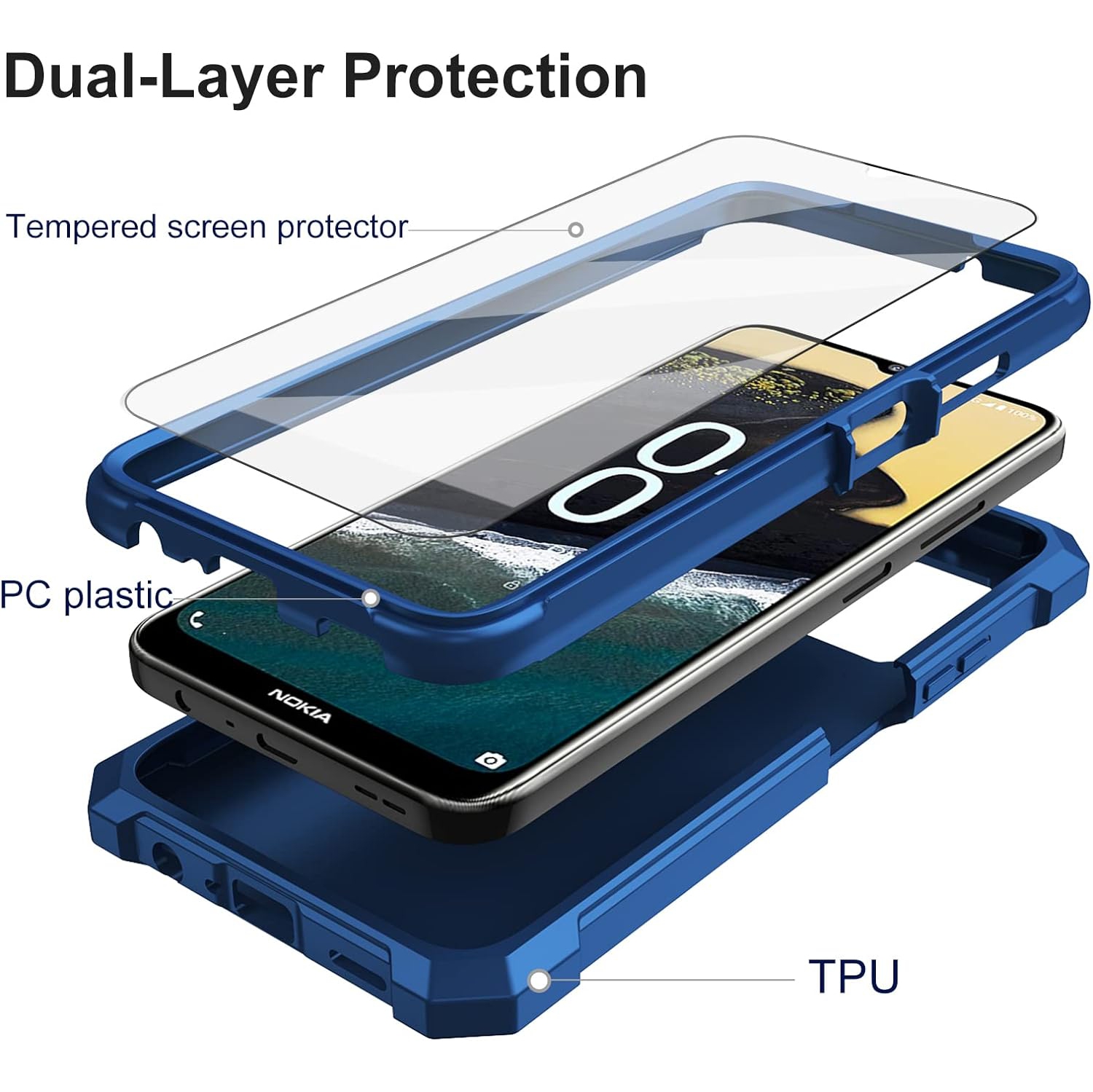 for Nokia G310 Case, Nokia G310 5G Phone Case with Screen Protector, Dual Layer Structure Protection,