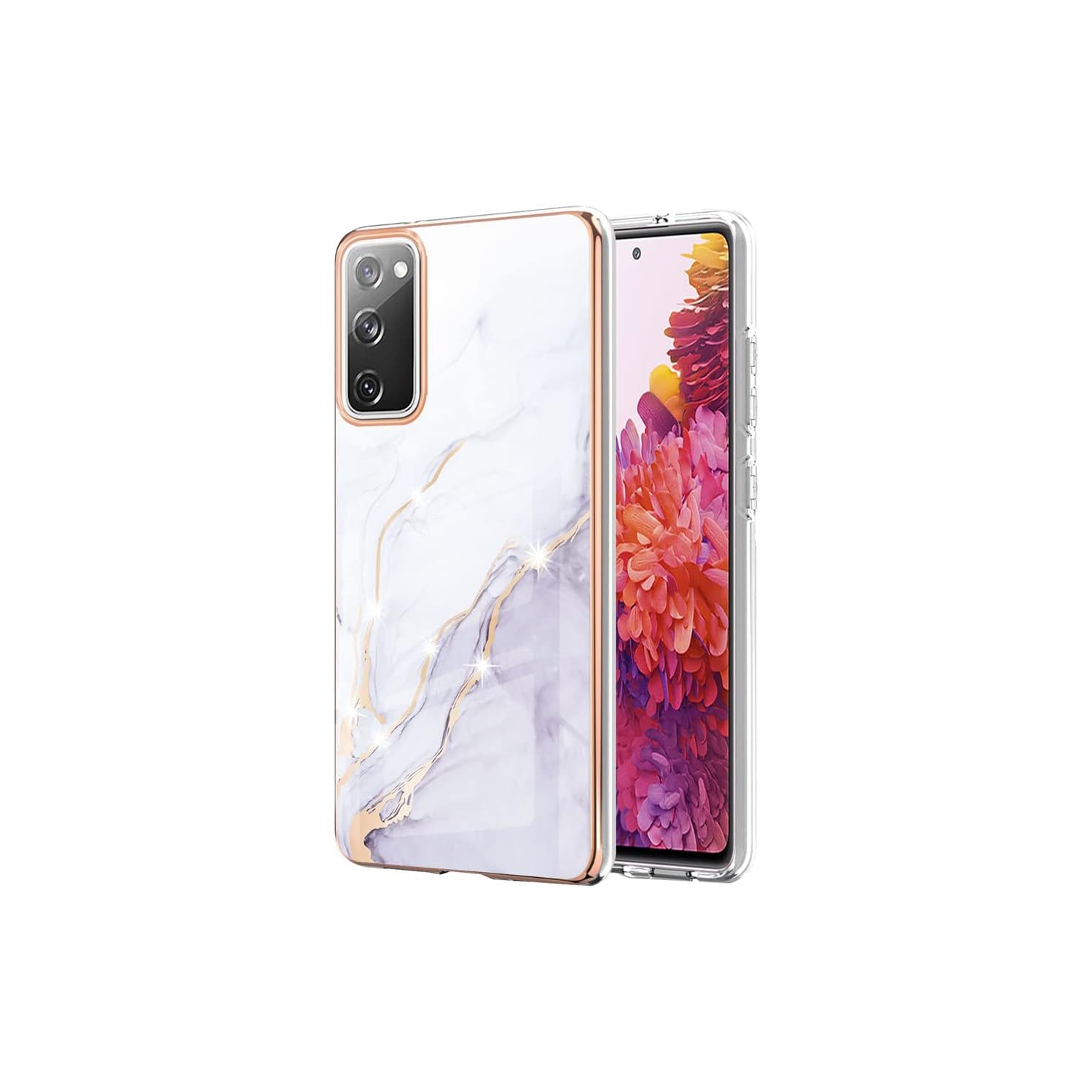 Compatible avec l'étui FE pour femmes Galaxy S20 de Samsung; Cute Marble Designs – bordure de protection mince et robuste Luxury