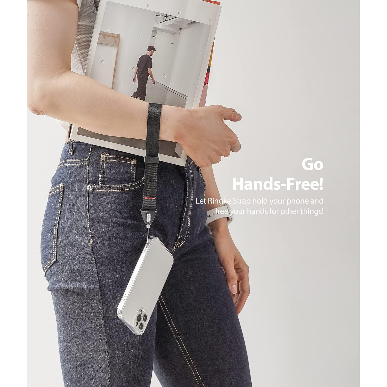 Lanyard Hand Strap for Cell Phone Cases, Cameras, Keys Adjustable Wristlet Wrist Strap - Black