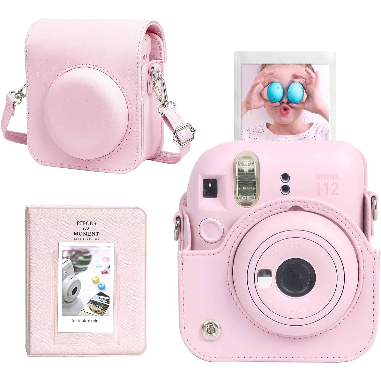 Protective Case for Fujifilm Instax Mini 12 Camera, PU Leather Instax Mini 12 Case with 64 Pockets Mini Photo