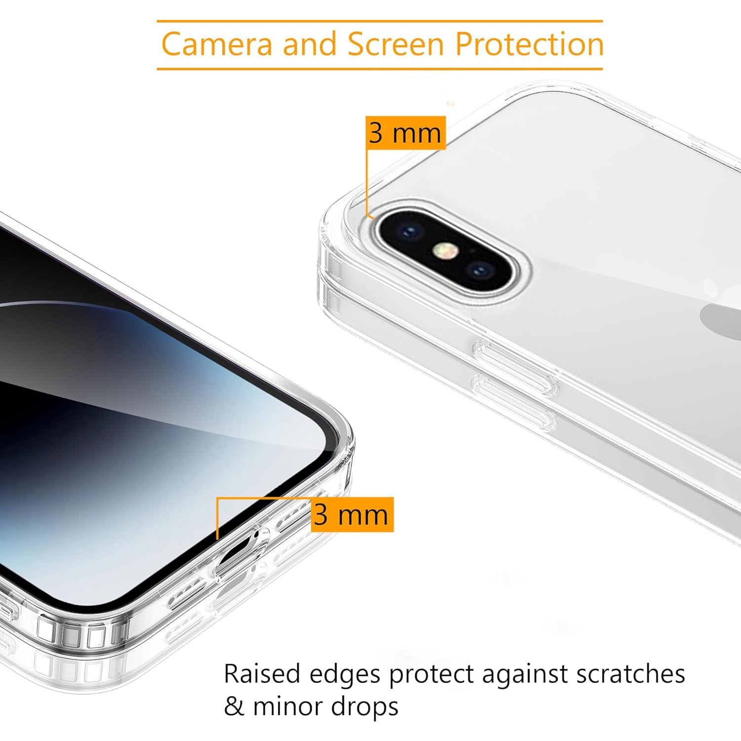 Étui transparent Crystal pour iPhone X/iPhone XS, [ne jaunit pas] [protection de qualité militaire 10FT] protection antirayure