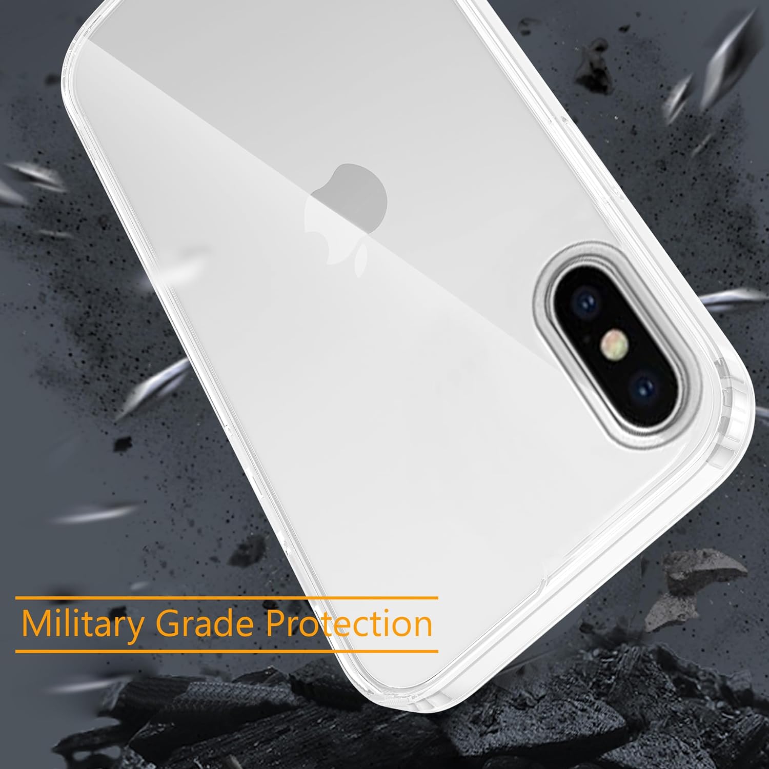 Étui transparent Crystal pour iPhone X/iPhone XS, [ne jaunit pas] [protection de qualité militaire 10FT] protection antirayure