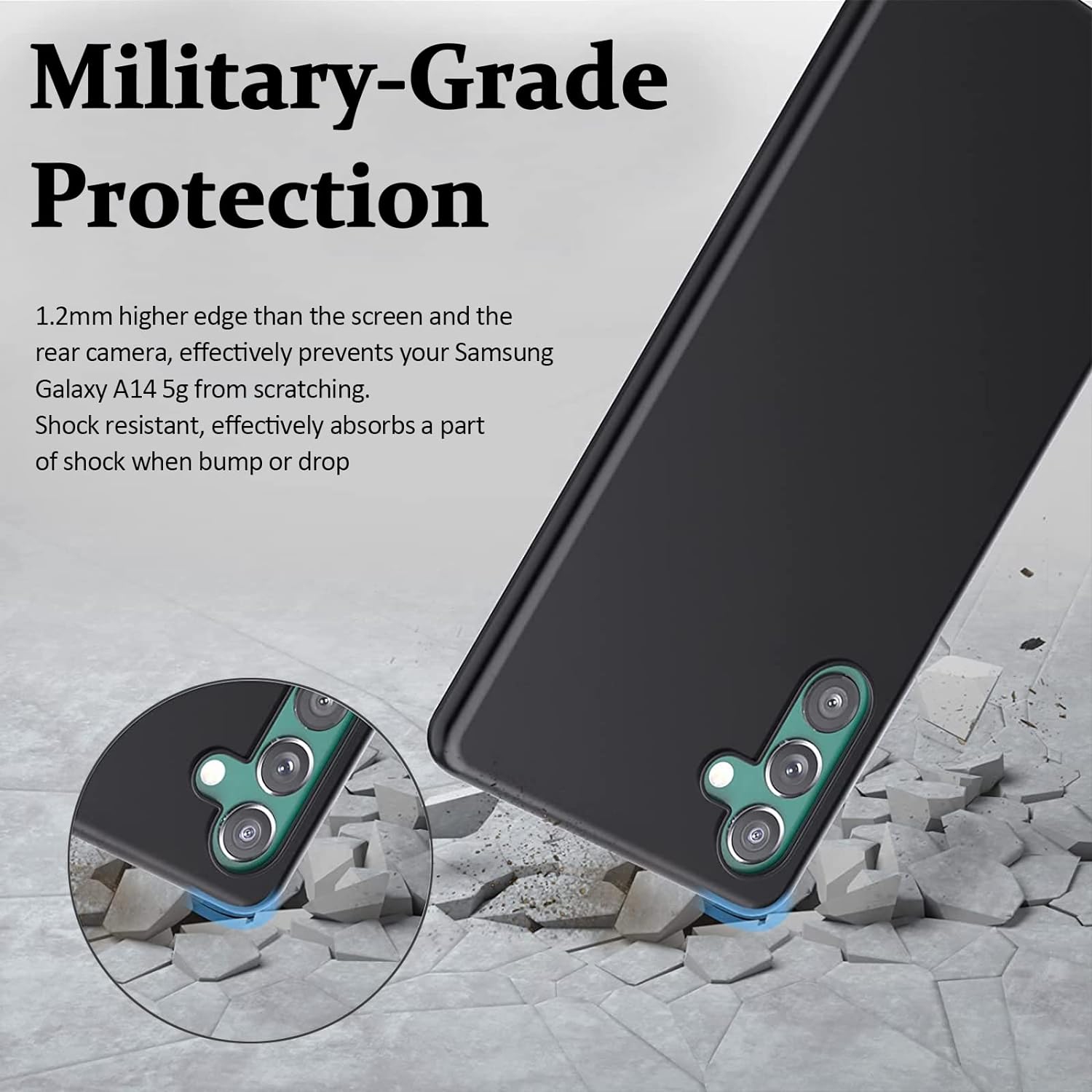 Compatible with Samsung Galaxy A14 5G Case, Hard PC Bumper Matte Back Cover, Ultra Thin Skin-Feeling Shell Full