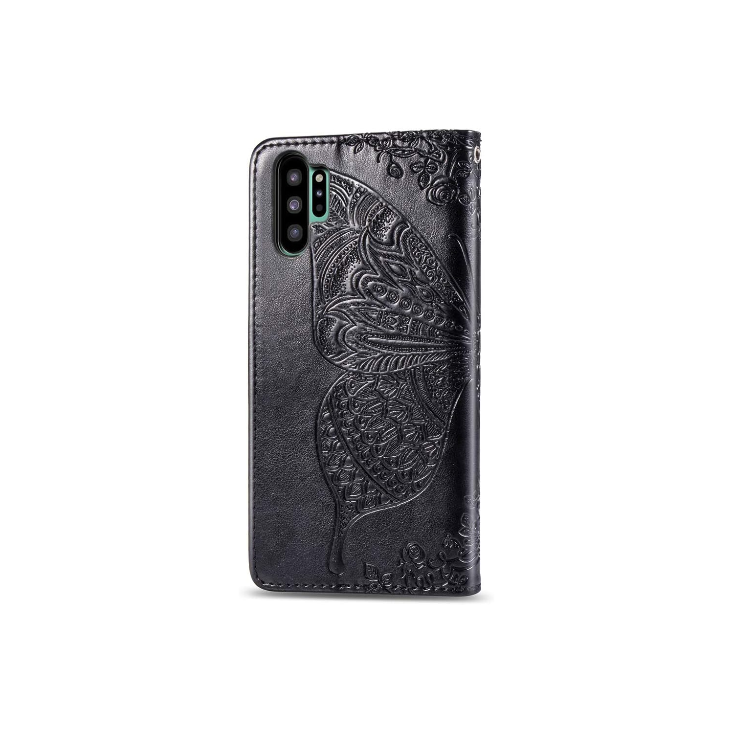 Samsung Galaxy Note 10 Plus Case Bling Diamond Butterfly Embossed Wallet Flip PU Leather Magnetic Card Slots