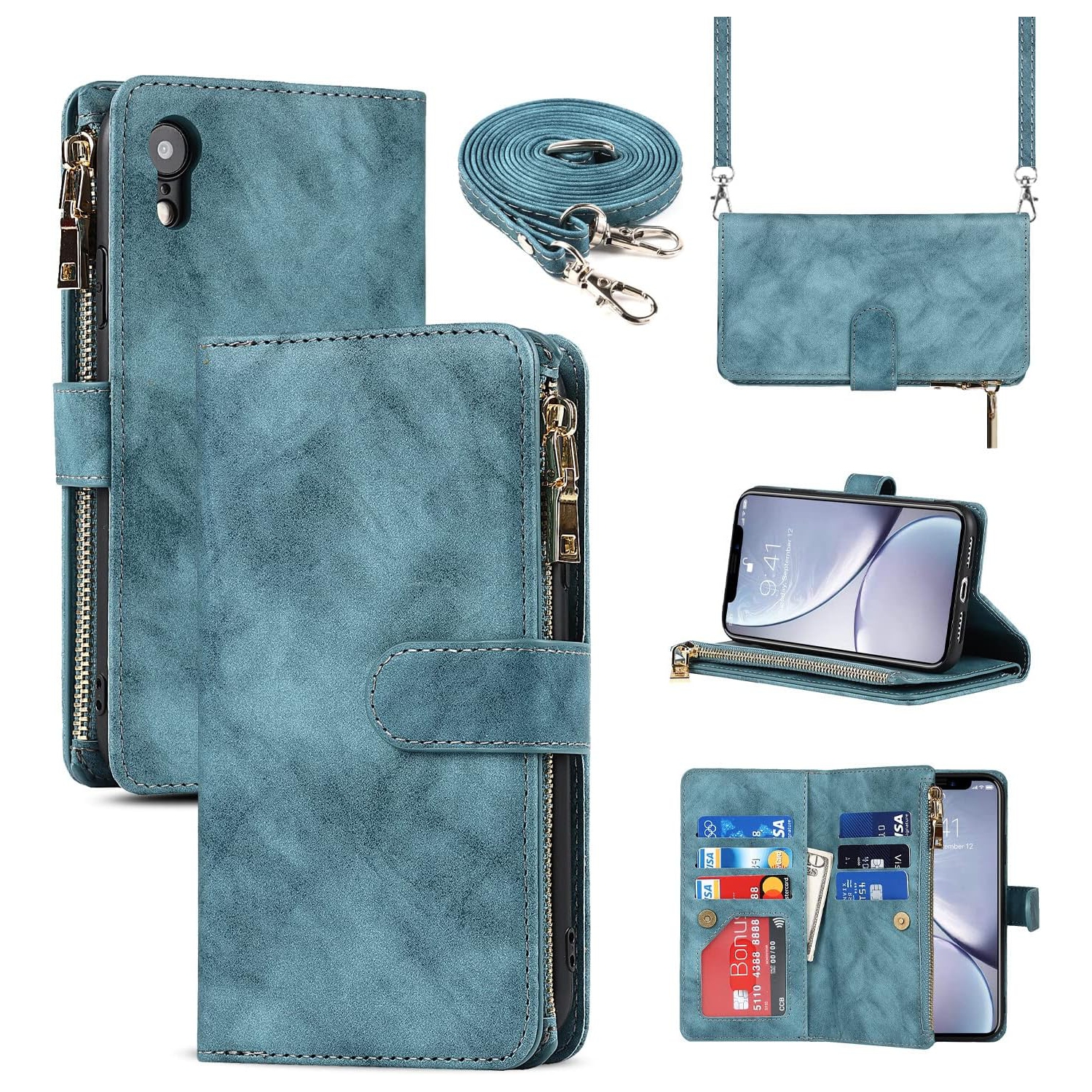 etui Coque iPhone Xr Case Wallet,iPhone Xr Wallet Case,iPhone Xr Phone Case,iPhone Xr Crossbody Case