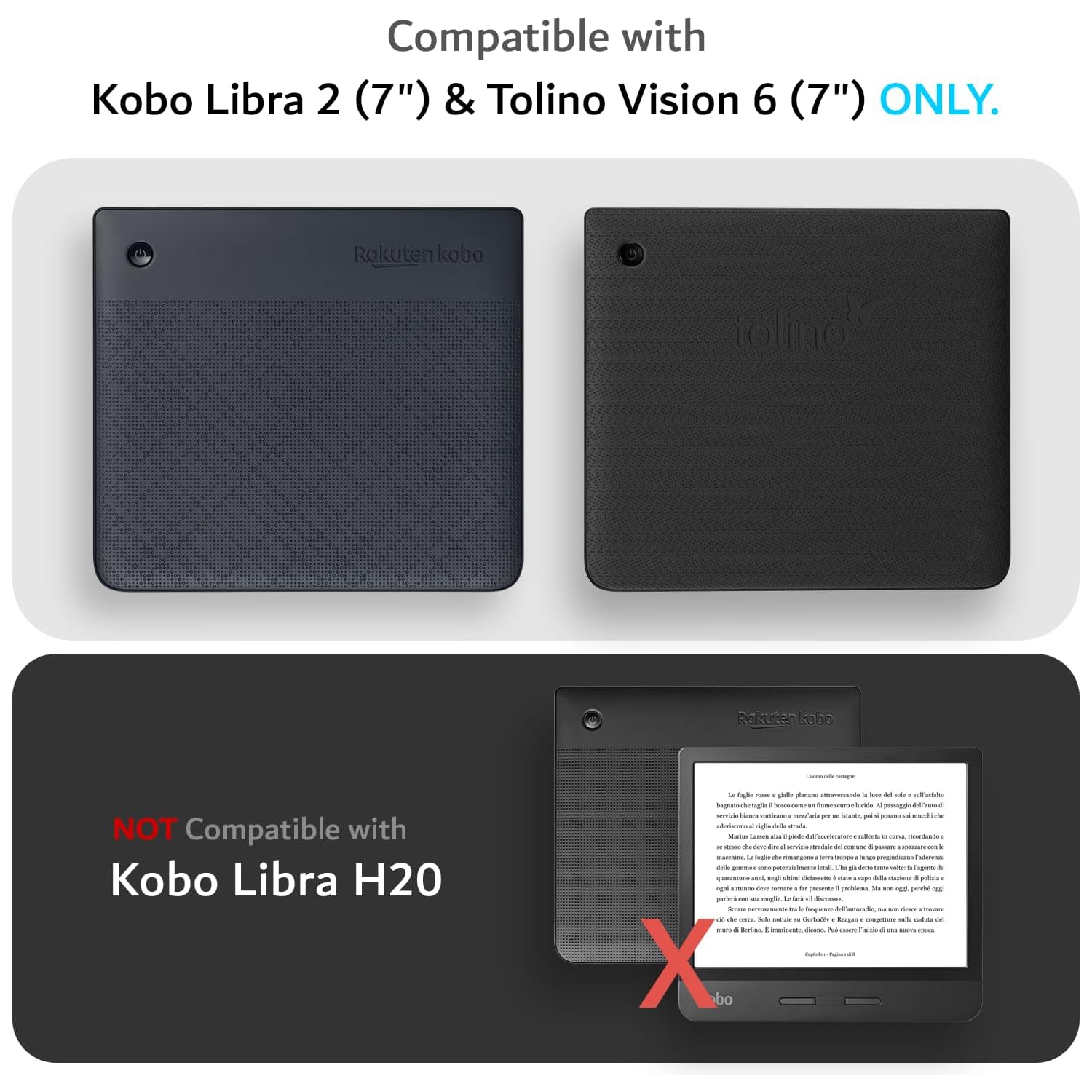 SKN Designed for Kobo Libra 2 Case 7" Cover, [Reinforced Corners] Shockproof Slim Anti-Yellowing Silicone Gel