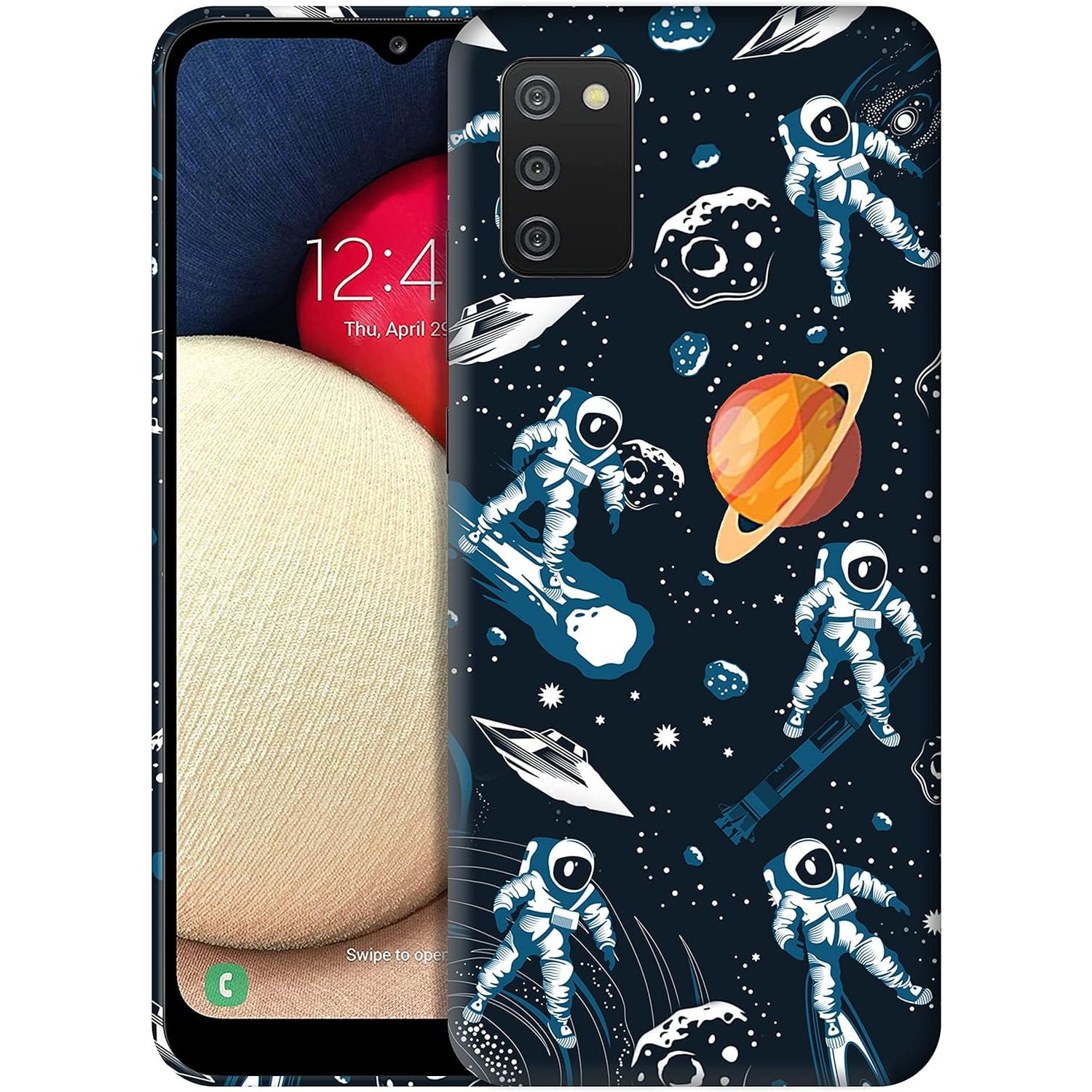 - Samsung Galaxy A03s Case, Samsung A03s Case - Astronaut Galaxy Space Design Printed Cute, Slim Plastic Hard