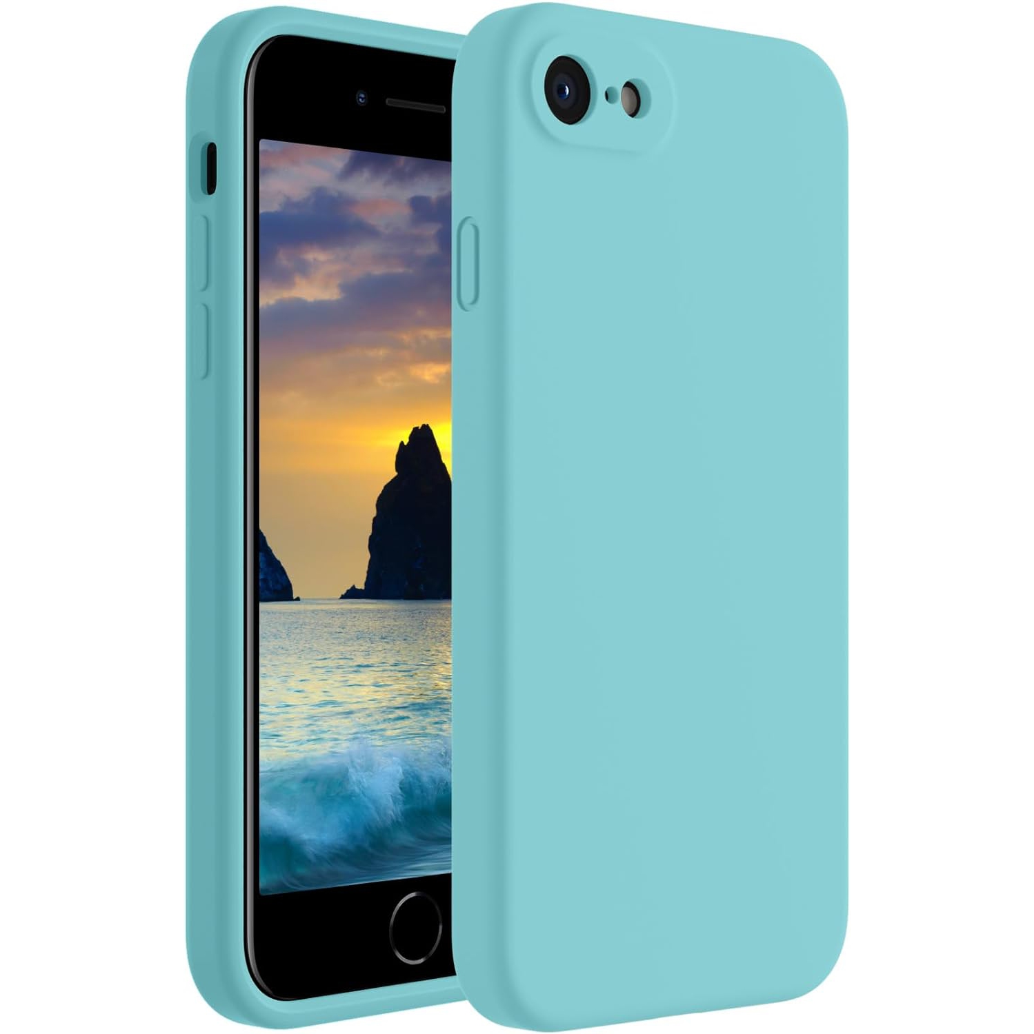 Étui iPhone SE 2022/2020, étui iPhone 7 8, étui en silicone amélioré [bords carrés] et étui pour téléphone [Camera Protecion]