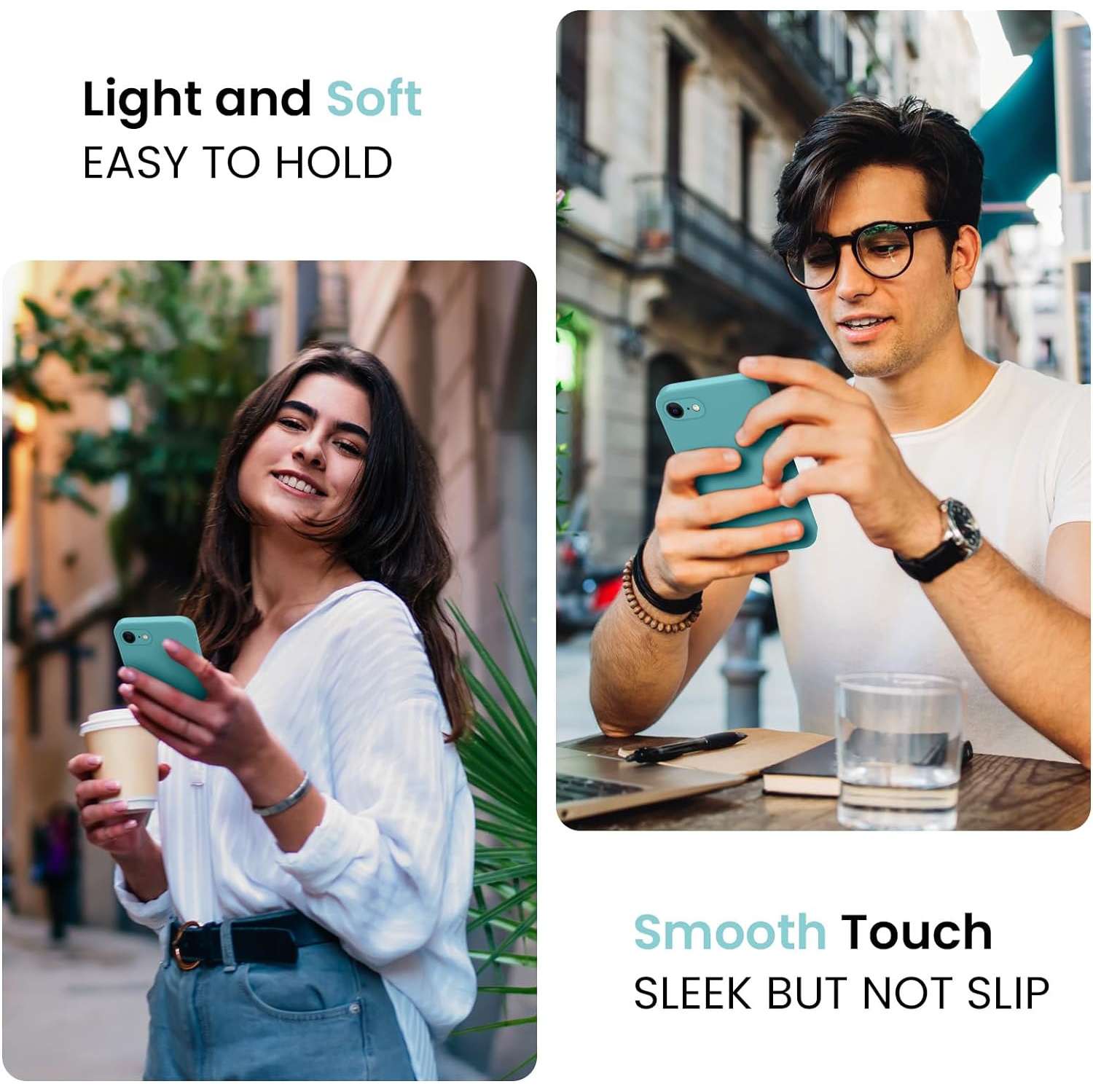 Étui iPhone SE 2022/2020, étui iPhone 7 8, étui en silicone amélioré [bords carrés] et étui pour téléphone [Camera Protecion]