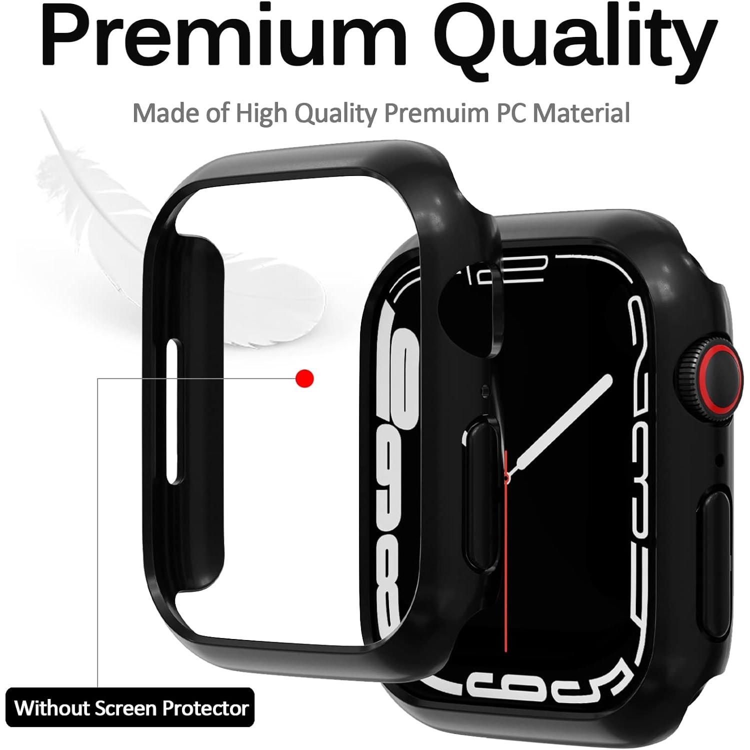 Compatible avec l'Apple Watch Series 8 avec étui 41&nbsp;mm de 7&nbsp;mm et le modèle ultramince de protection tout autour en PC rigide