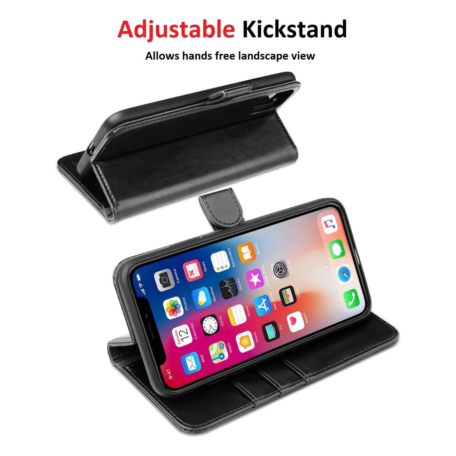 [Portefeuille en cuir] Étui pour Galaxy S8 plus de Samsung, Carte antichoc Folio Flip béquille en TPUR [fermeture magnétique]