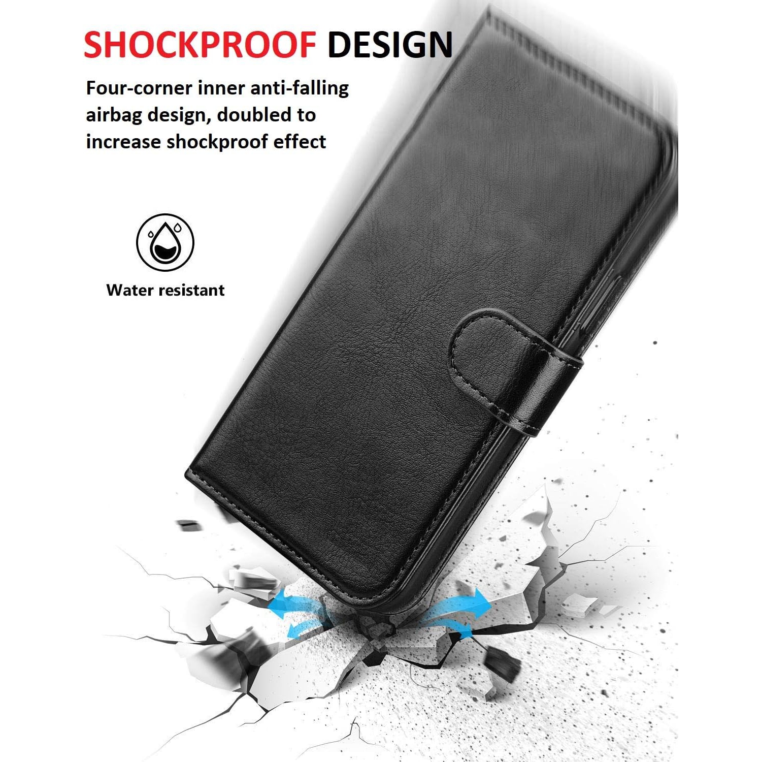 [Portefeuille en cuir] Étui pour Galaxy S8 plus de Samsung, Carte antichoc Folio Flip béquille en TPUR [fermeture magnétique]