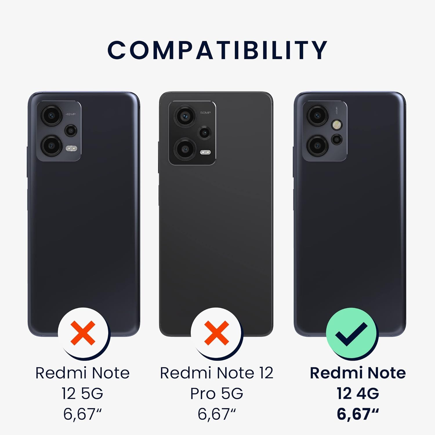 Case Compatible with Xiaomi Redmi Note 12 Case - Protective Slim TPU Phone Cover - Soft Matte Finish -