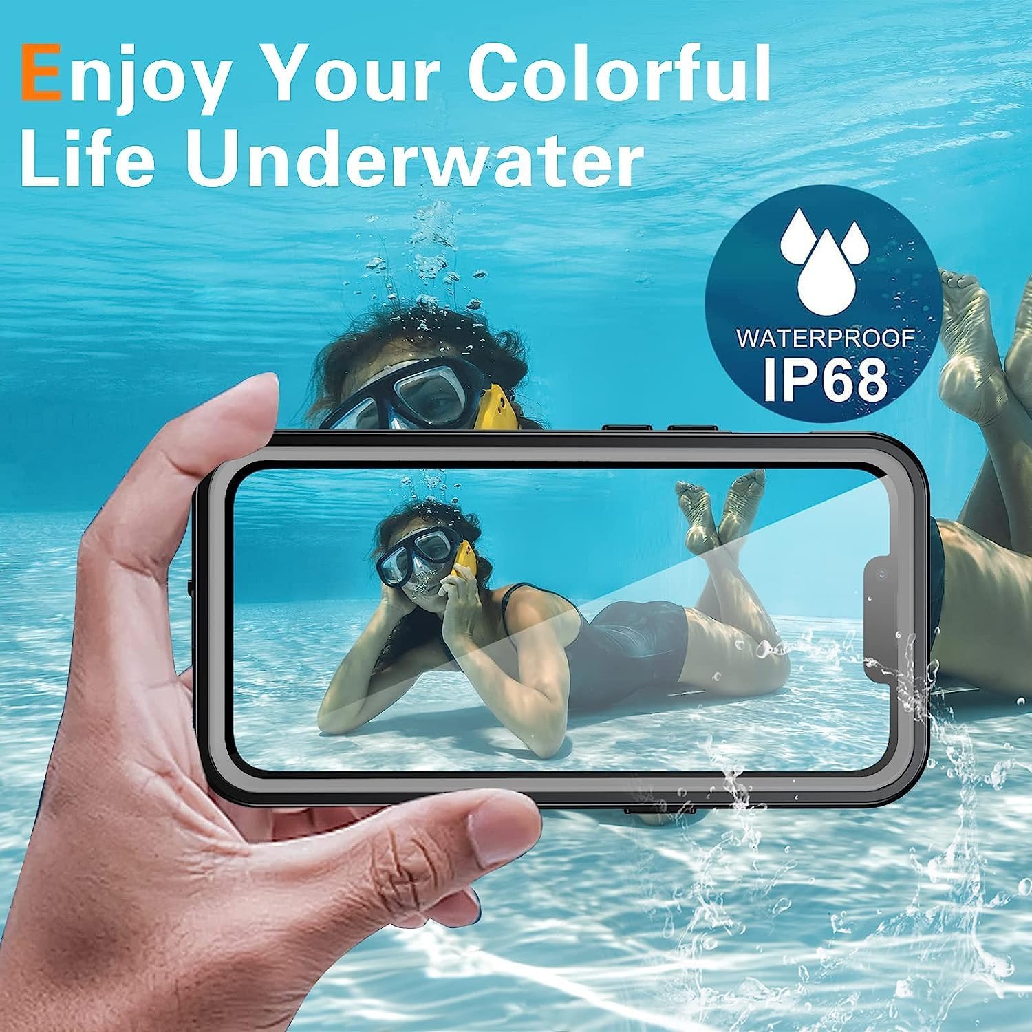 Waterproof Case for iPhone 14 Plus, Full Body Heavy Duty Protection Full Sealed Cover Shockproof Dustproof