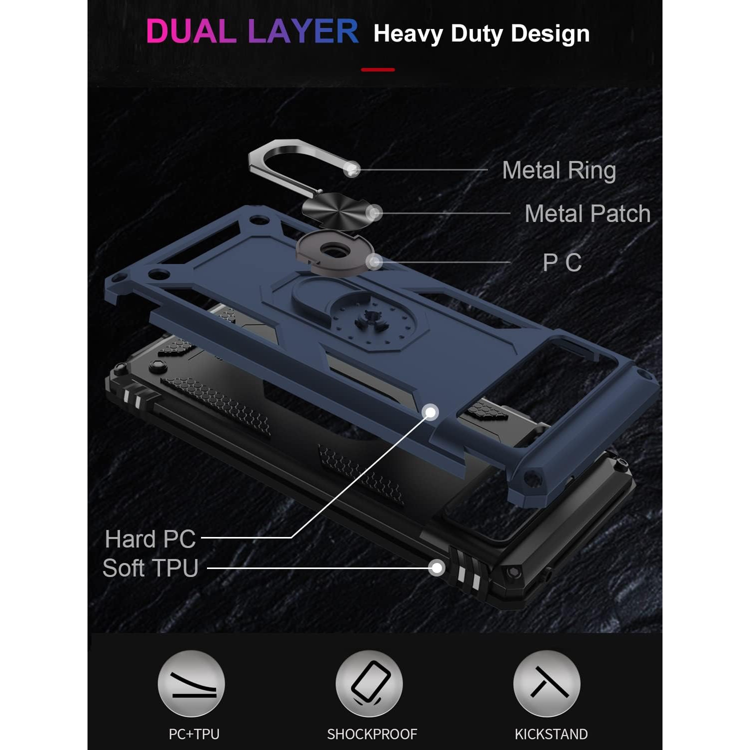 Suitable for Google Pixel 6 Case,Military Grade Shockproof Heavy Duty Protective Phone Case Pass 16ft Drop Test