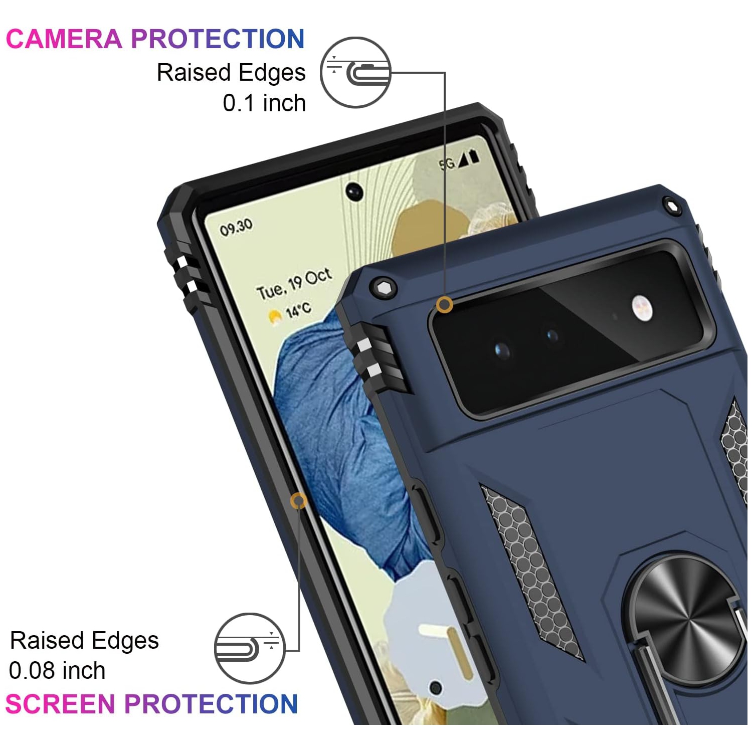 Suitable for Google Pixel 6 Case,Military Grade Shockproof Heavy Duty Protective Phone Case Pass 16ft Drop Test