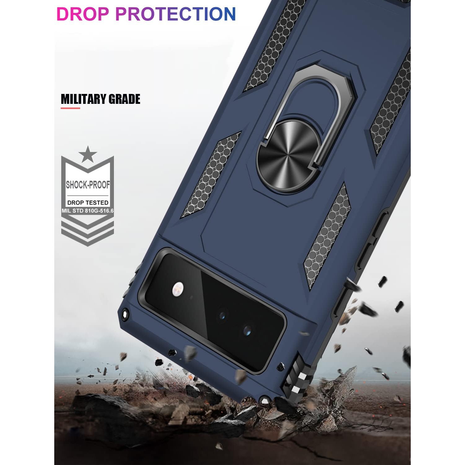 Suitable for Google Pixel 6 Case,Military Grade Shockproof Heavy Duty Protective Phone Case Pass 16ft Drop Test