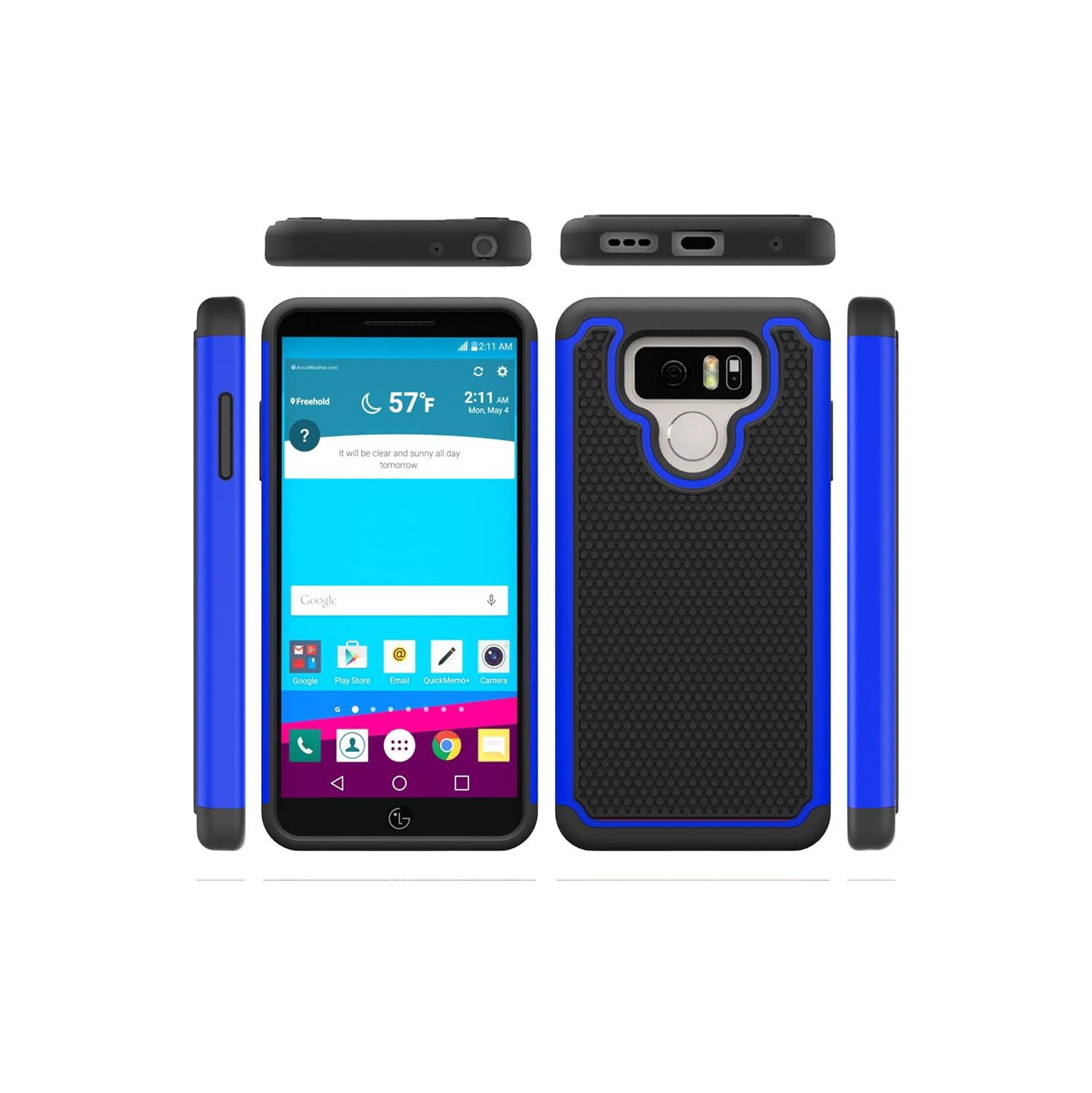 Étui de téléphone pour LG G6 avec protecteur d'écran en verre trempé et accessoires pour cellulaires rigide mince hybride robuste