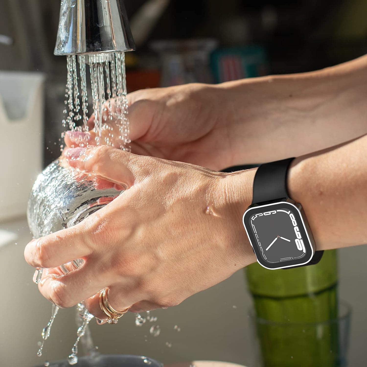 Boîtier rigide compatible avec l'Apple Watch 45 mm 44 mm 41 mm série 40 mm 8/7/6/5/4/se avec écran en verre trempé