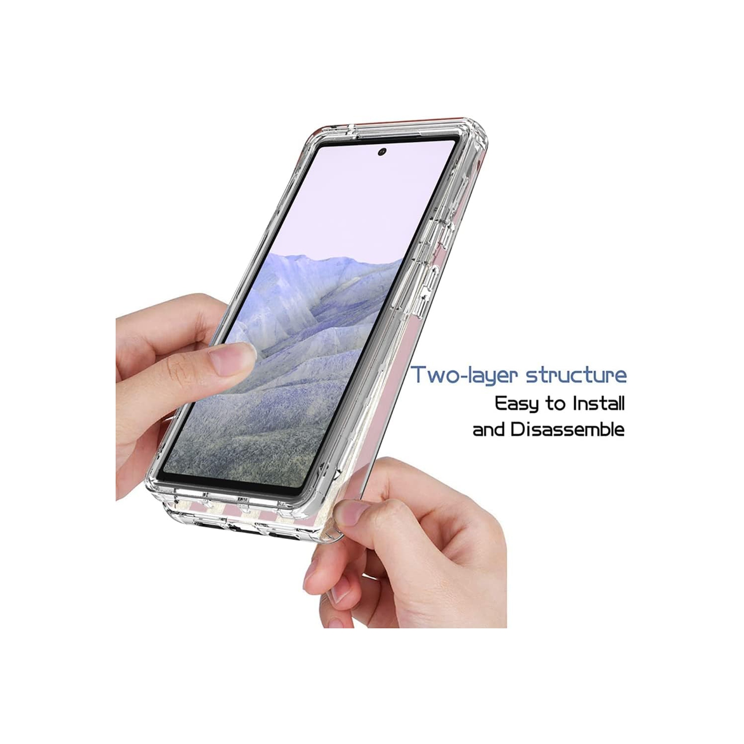 Phone Case for Pixel 6 Pro Case,Pixel 6 XL G8VOU Case, Cute Clear Flag Pattern Full Body Protective Cover Cases