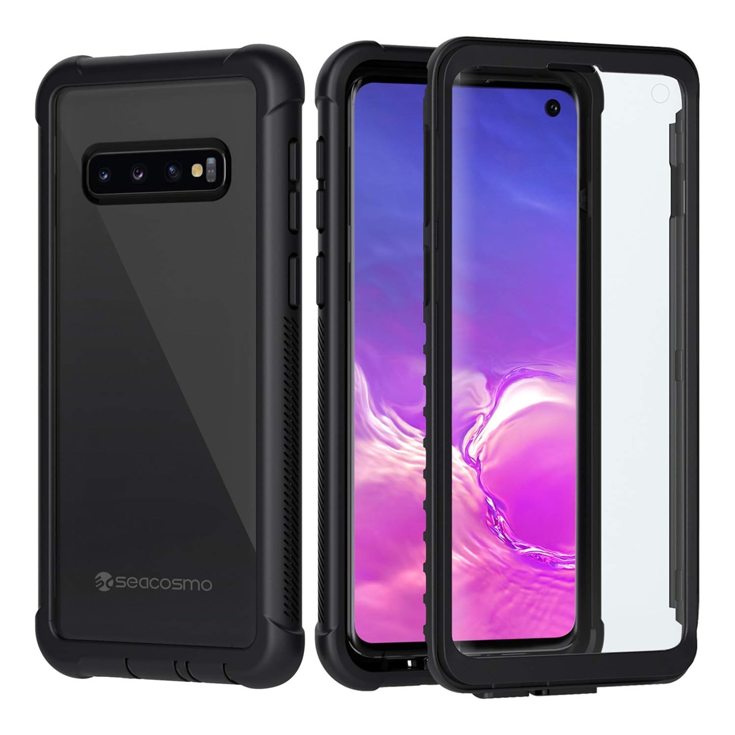 Samsung S10 Case, [Built-in Screen Protector] Shockproof S10 Phone Case Clear Bumper Protective Cover