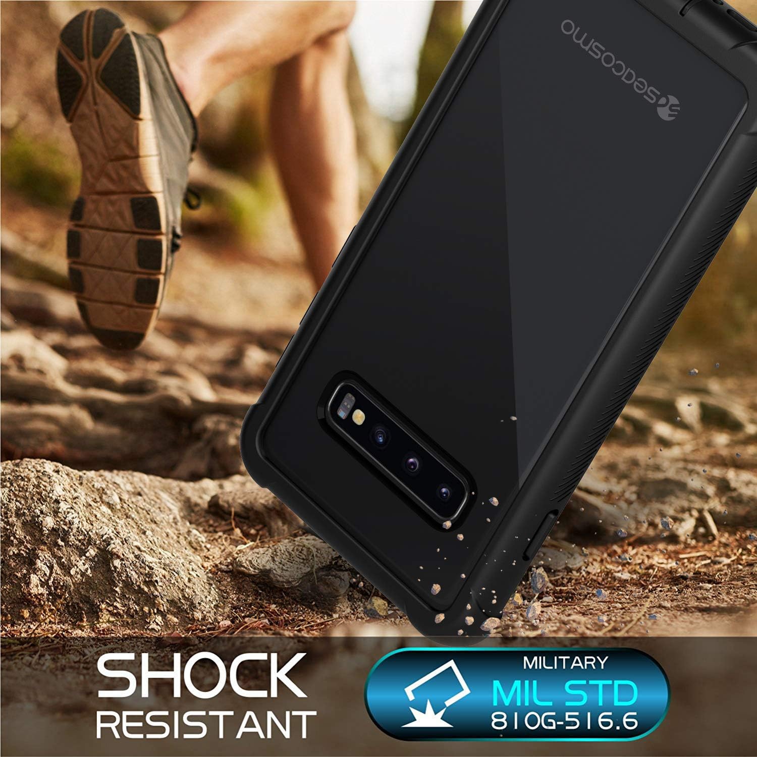 Samsung S10 Case, [Built-in Screen Protector] Shockproof S10 Phone Case Clear Bumper Protective Cover