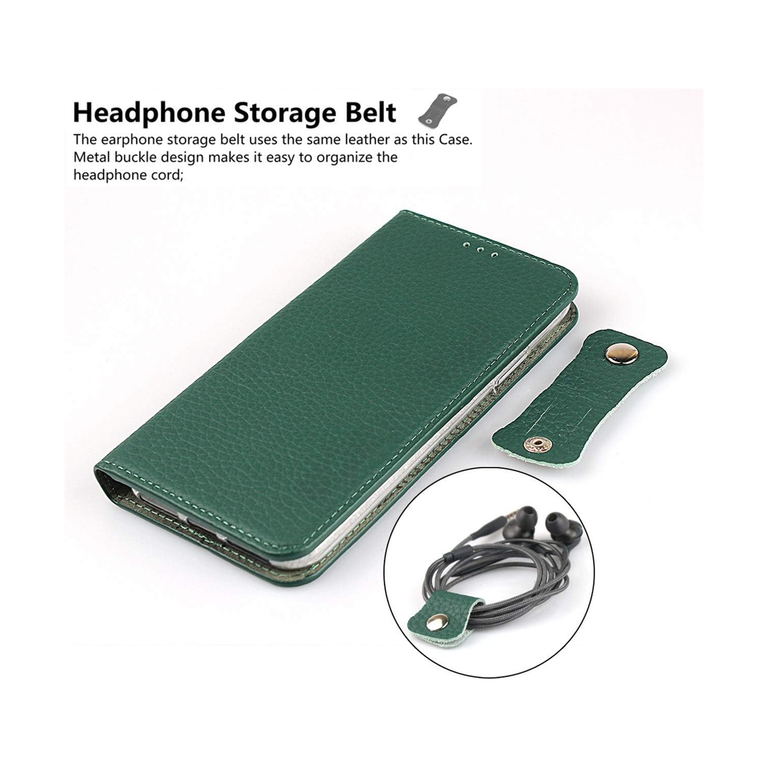 Genuine Leather Case for iPhone 11 Pro Max, Wallet Case with Wrist Strap and Card Slots Magnetic Closure