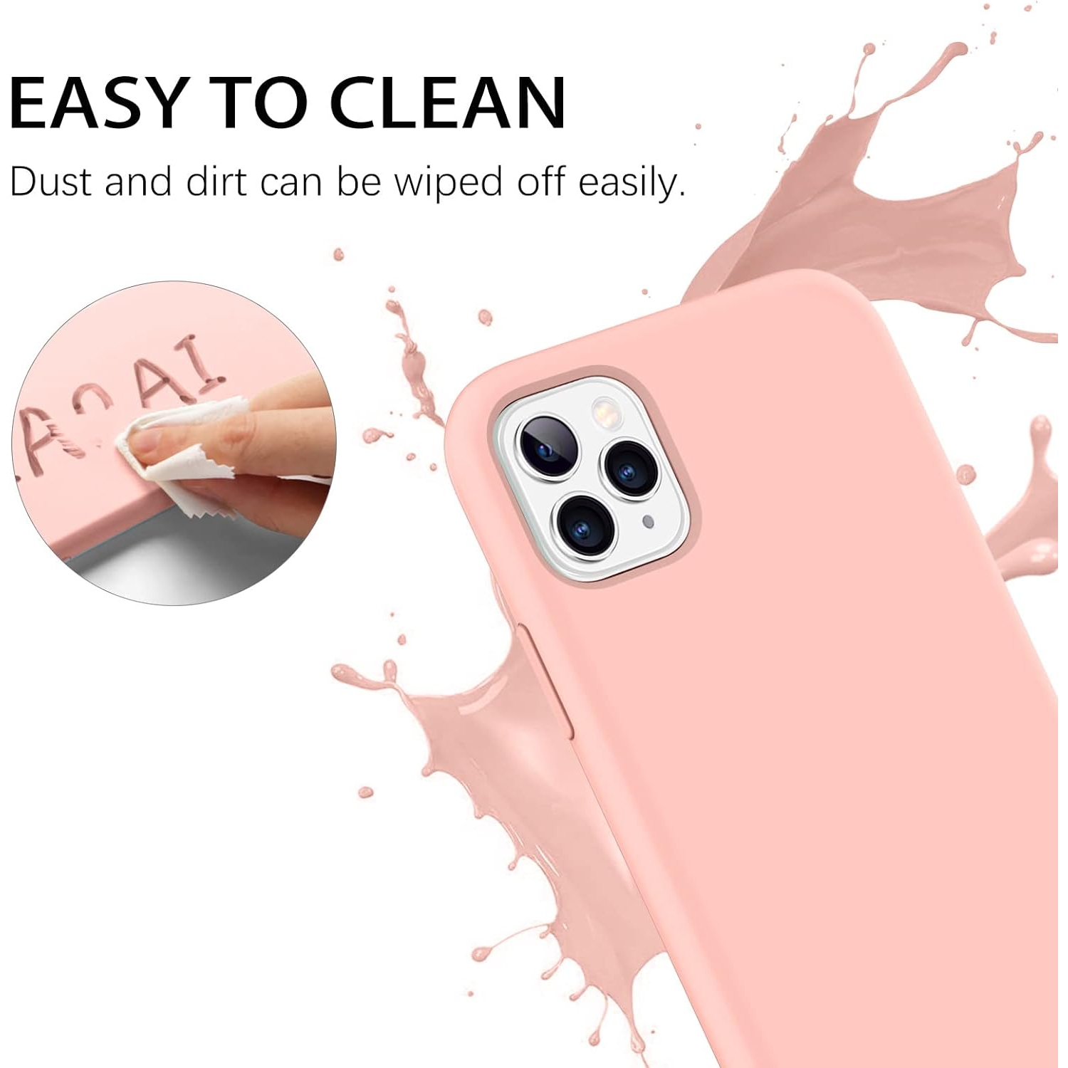 iPhone 11 Pro Case, Liquid Silicone Soft Gel Rubber Slim Cover with Microfiber Cloth Lining Shockproof Anti