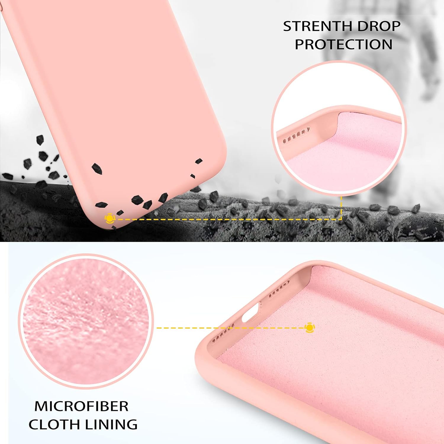 iPhone 11 Pro Case, Liquid Silicone Soft Gel Rubber Slim Cover with Microfiber Cloth Lining Shockproof Anti