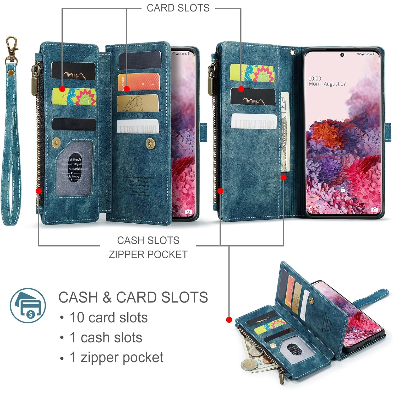 Étui de téléphone pour Samsung Galaxy S20 Glaxay S 20 5G UW 6,2&nbsp;po avec protecteur d'écran en verre trempé