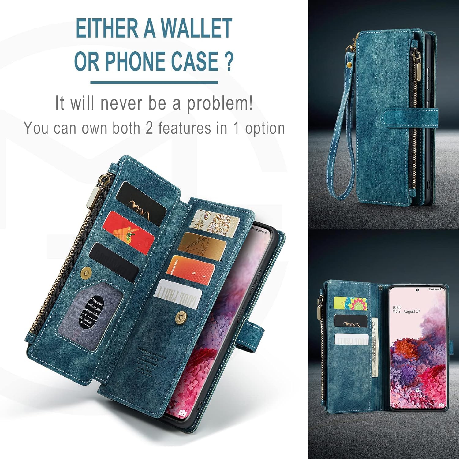 Étui de téléphone pour Samsung Galaxy S20 Glaxay S 20 5G UW 6,2&nbsp;po avec protecteur d'écran en verre trempé