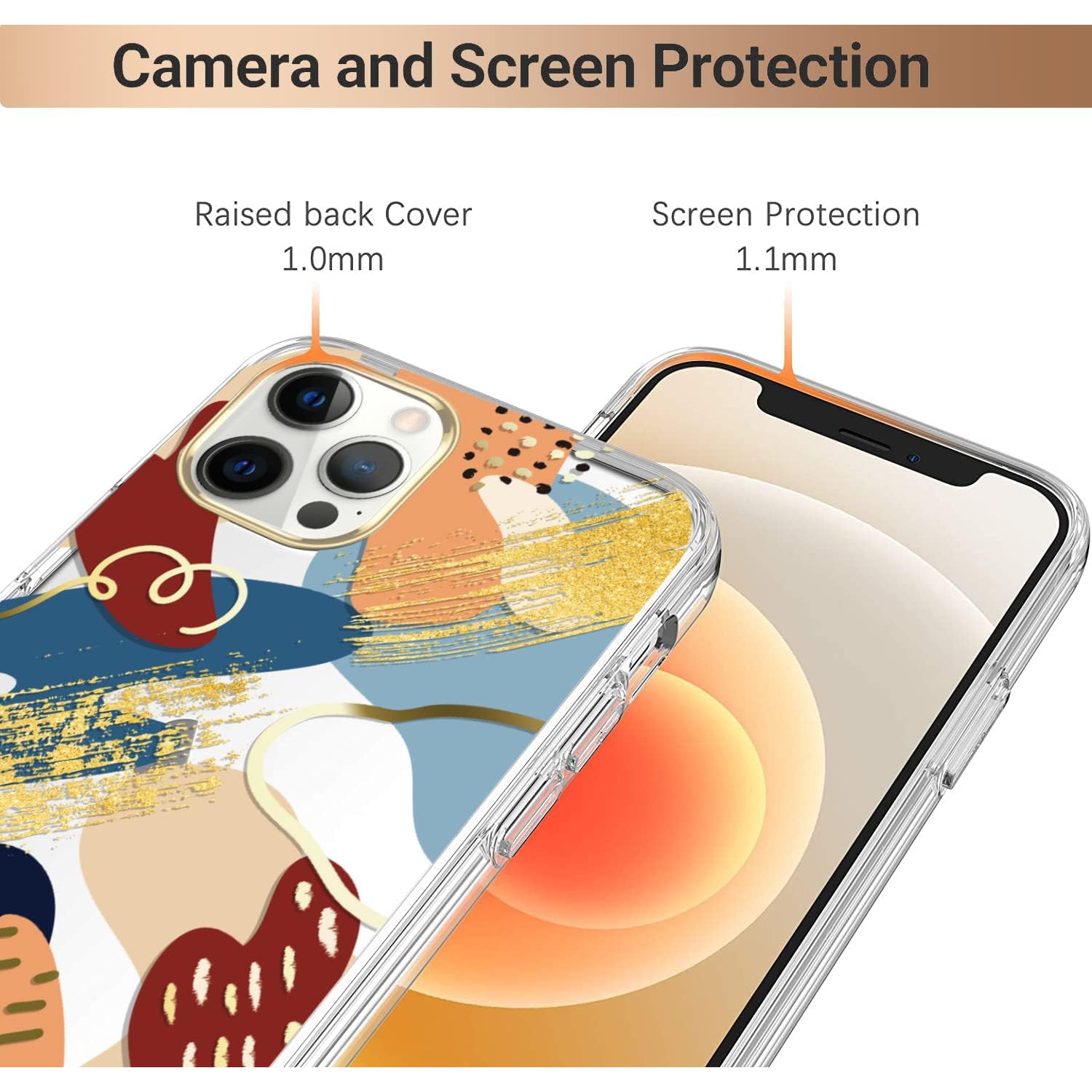 Compatible with iPhone 13 Pro Case with Flower,for Girly Women,Shockproof Clear Floral Pattern Hard Back Cover