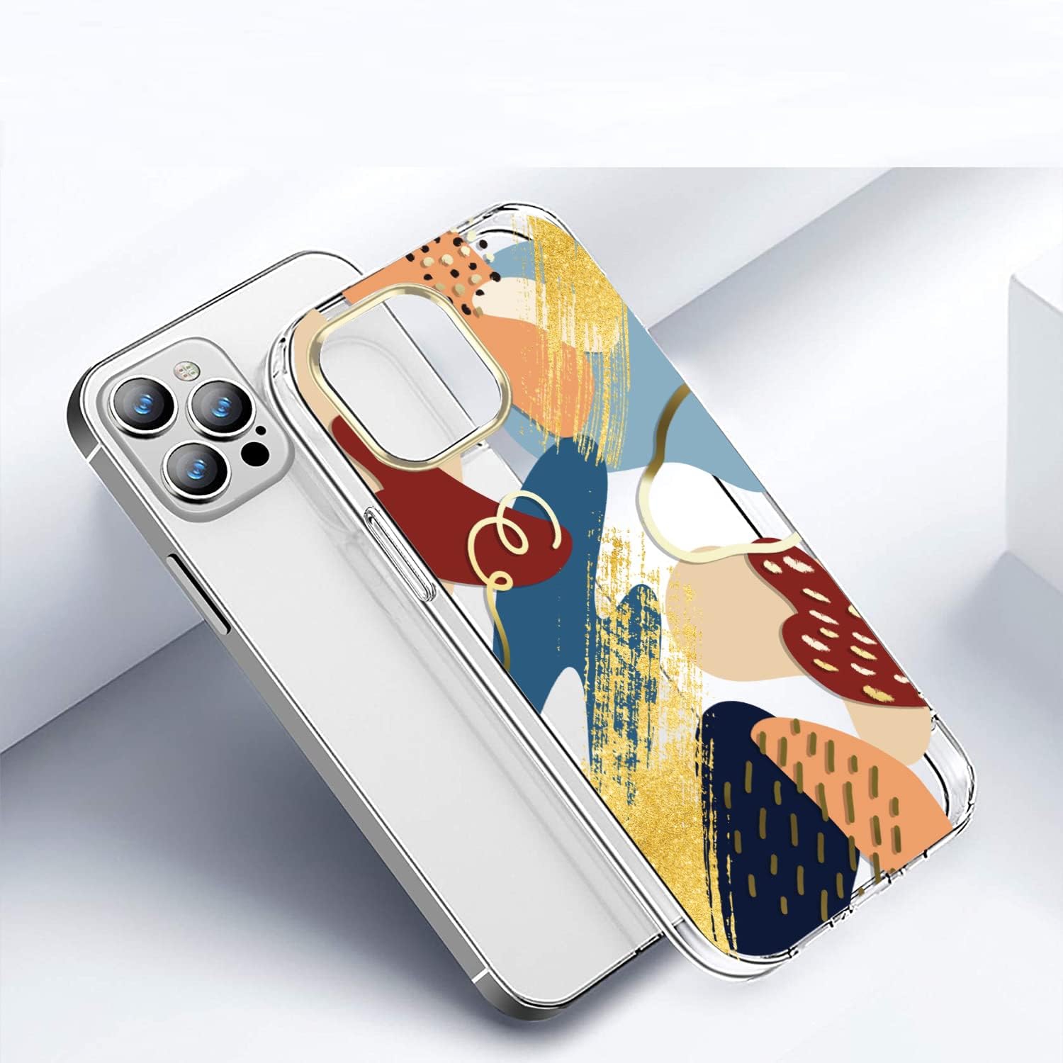 Compatible with iPhone 13 Pro Case with Flower,for Girly Women,Shockproof Clear Floral Pattern Hard Back Cover