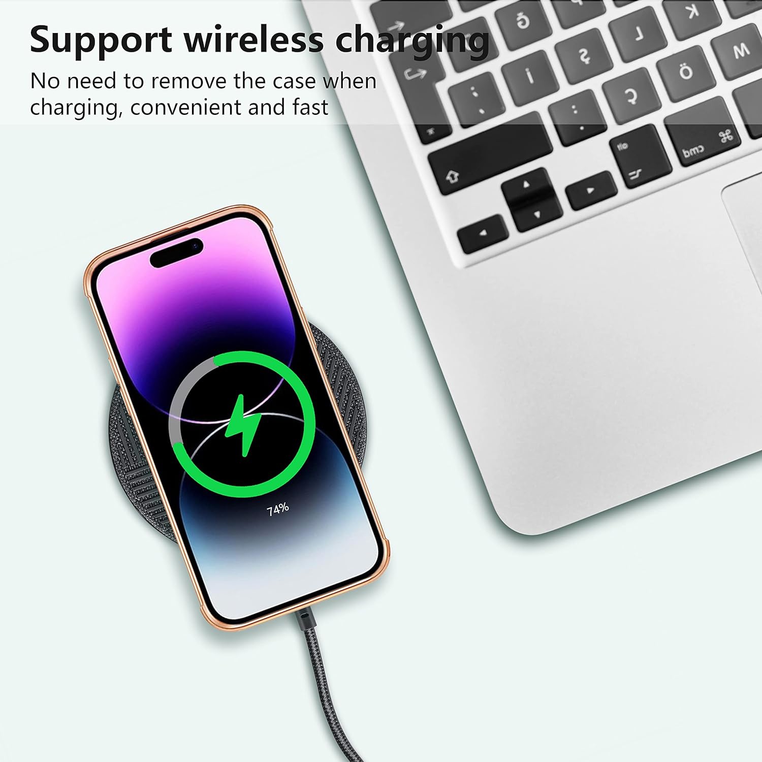 for iPhone 14 Pro Max Case, Protective Case for Women Cute Electroplated Butterfly Gold Edge Shockproof Slim