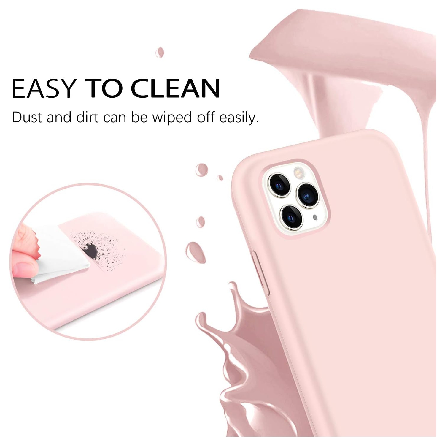 iPhone 11 Pro Case, Liquid Silicone Soft Gel Rubber Slim Cover with Microfiber Cloth Lining Cushion Shockproof