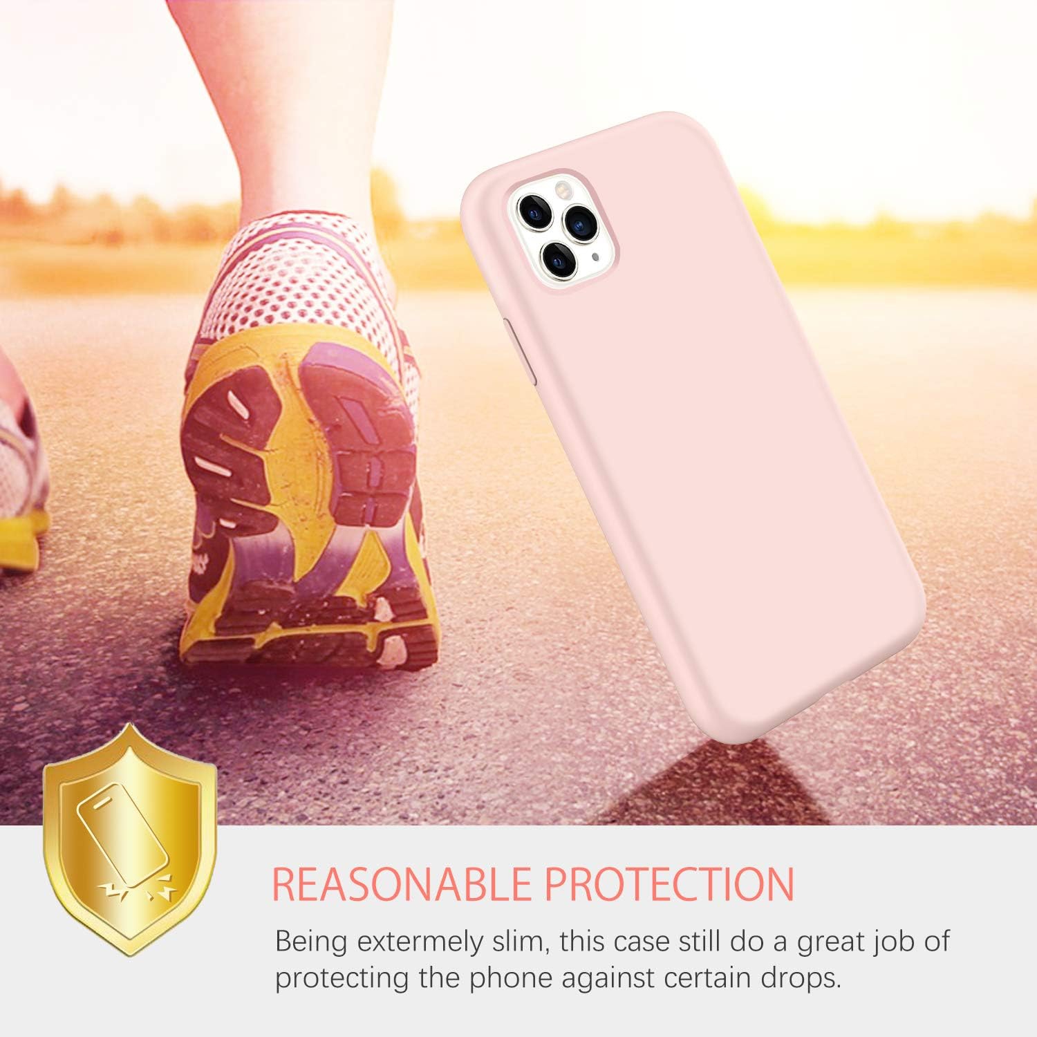 iPhone 11 Pro Case, Liquid Silicone Soft Gel Rubber Slim Cover with Microfiber Cloth Lining Cushion Shockproof
