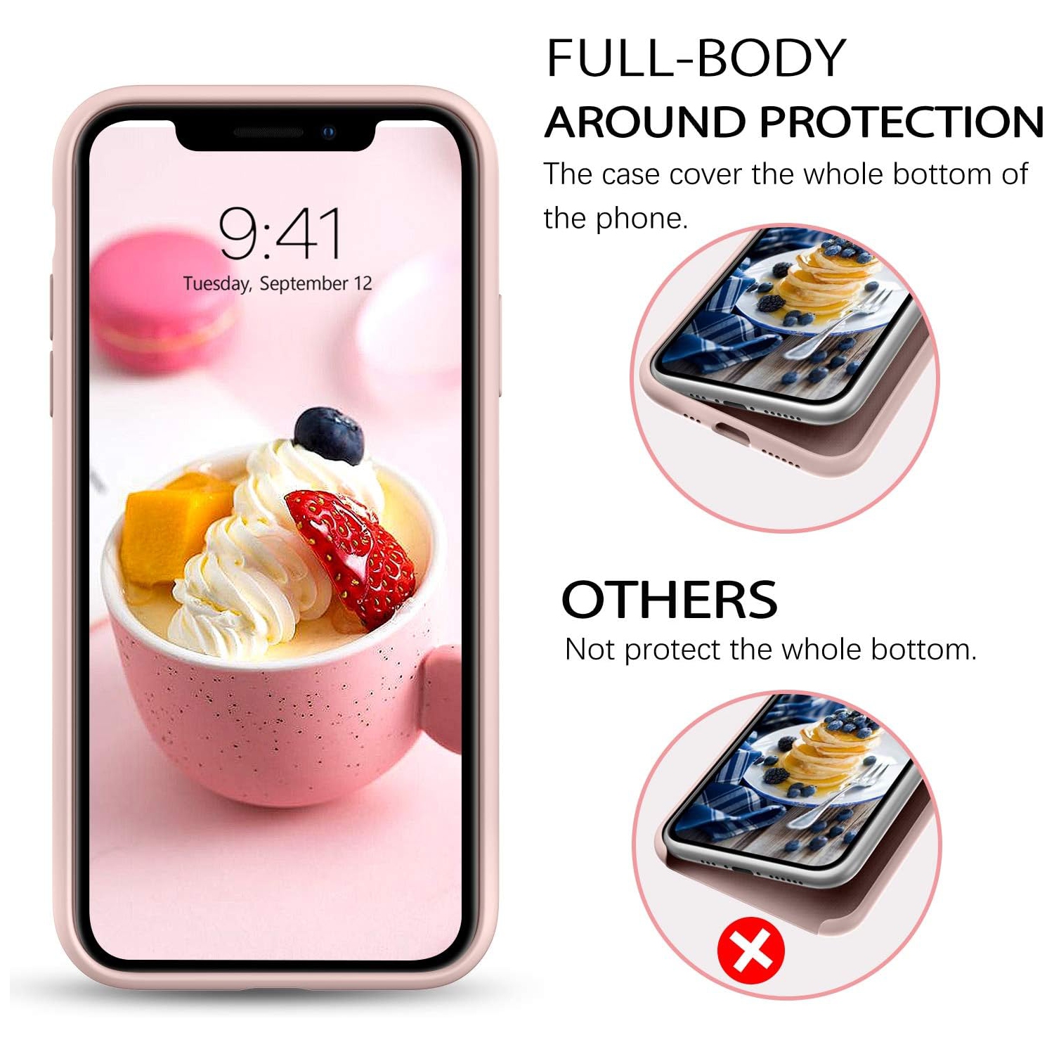 iPhone 11 Pro Case, Liquid Silicone Soft Gel Rubber Slim Cover with Microfiber Cloth Lining Cushion Shockproof