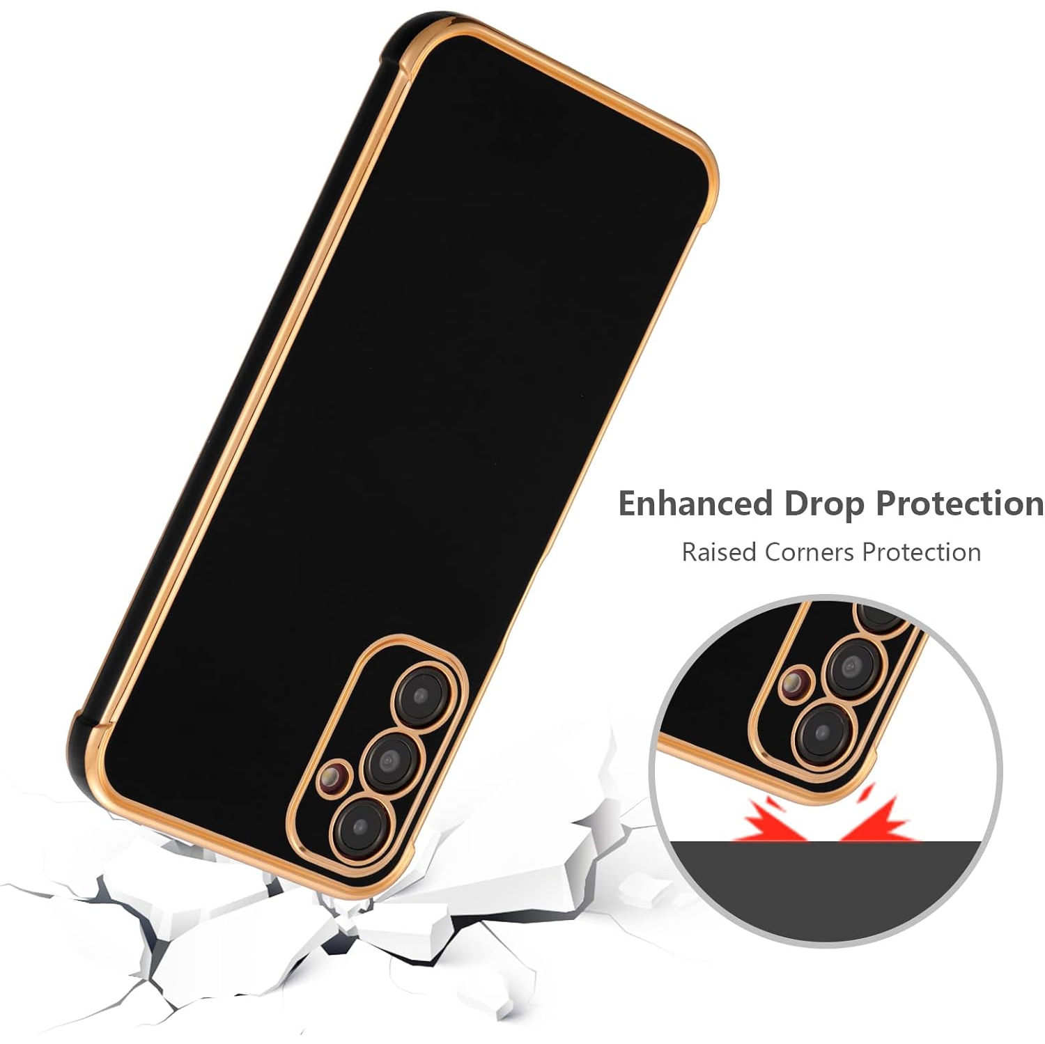 for Samsung Galaxy A14 5G Case Luxury Plating Case Cover Slim Lightweight Glossy Bling Phone Case Soft TPU