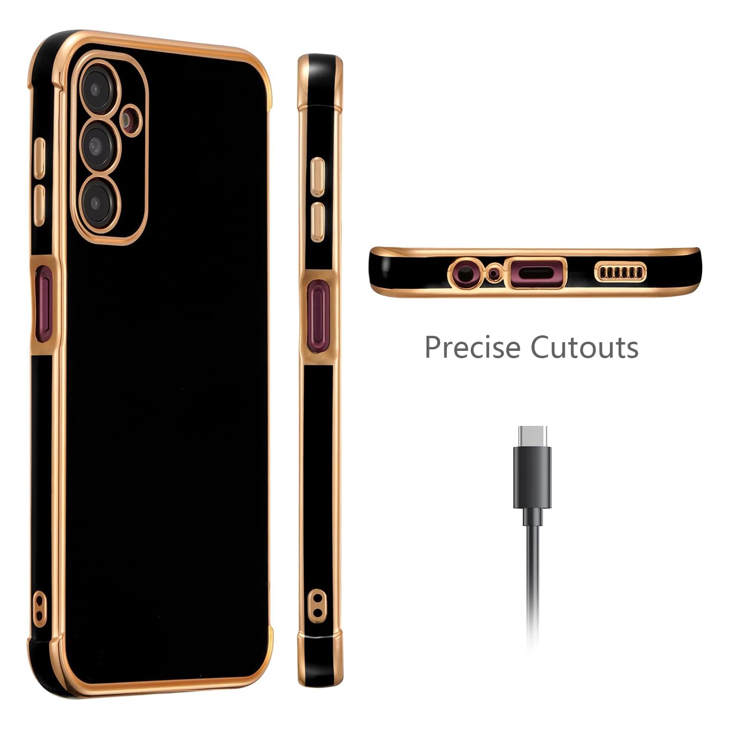 for Samsung Galaxy A14 5G Case Luxury Plating Case Cover Slim Lightweight Glossy Bling Phone Case Soft TPU