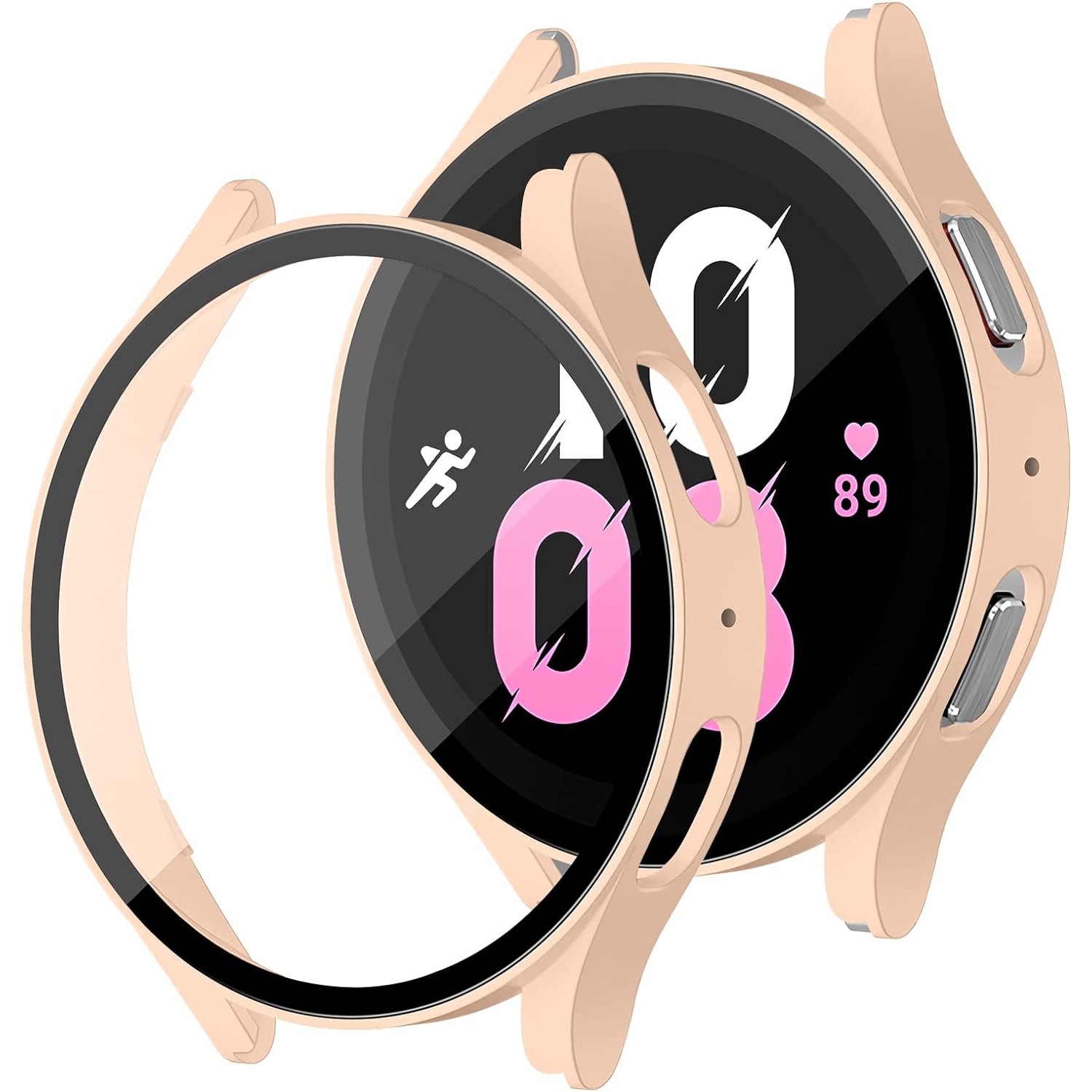 2 Pack Compatible for Samsung Galaxy Watch 5 44mm Case for Samsung Galaxy Watch 4 44mm Case, Hard PC Bumper Watch Case