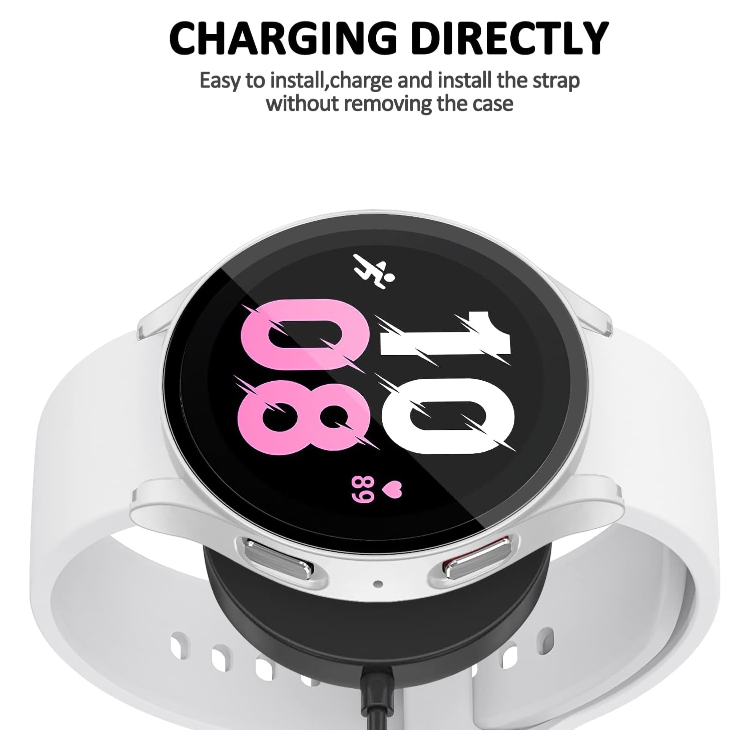 2 Pack Compatible for Samsung Galaxy Watch 5 44mm Case for Samsung Galaxy Watch 4 44mm Case, Hard PC Bumper Watch Case