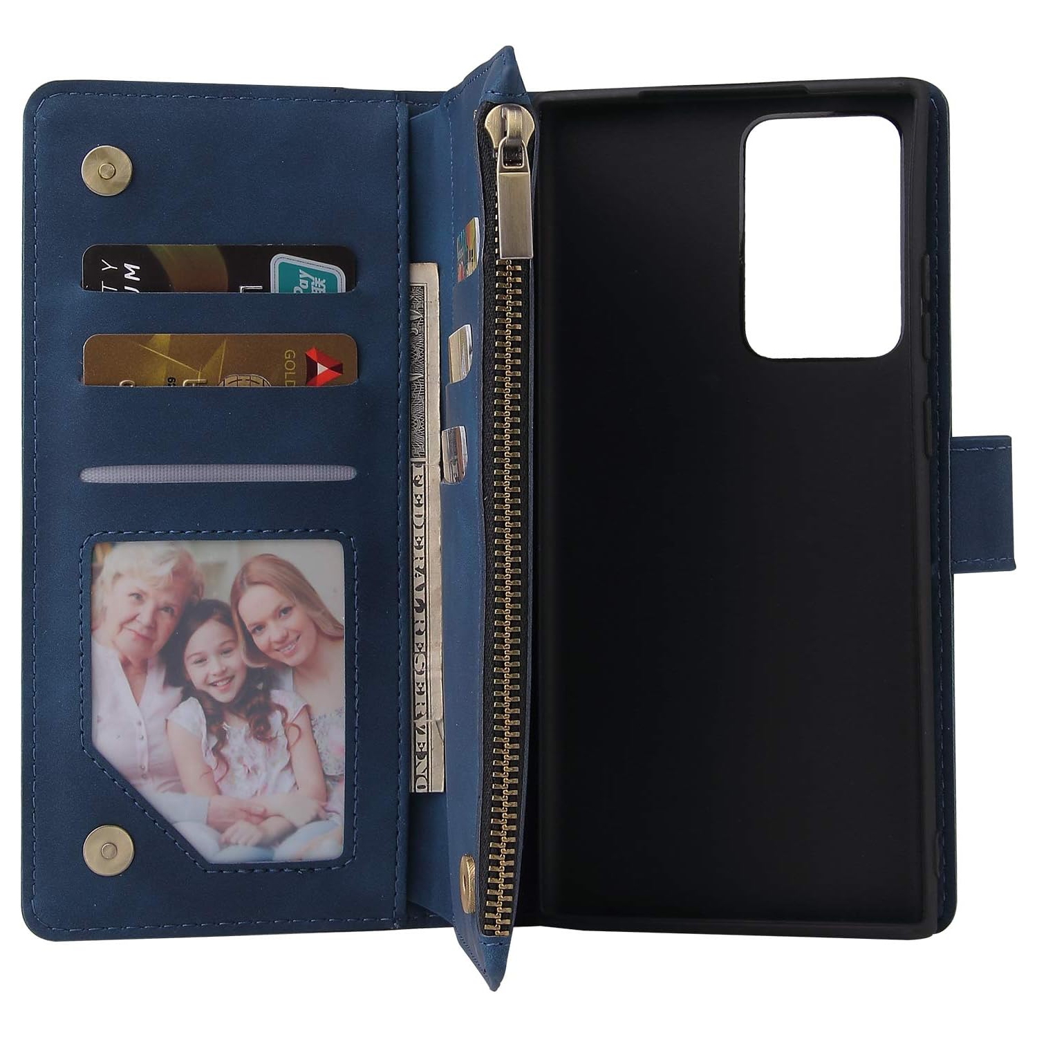 Compatible avec l'étui portefeuille Glaxay Note20 5G de Samsung pour Galaxy Note 20 avec protecteur d'écran et rabat en verre trempé