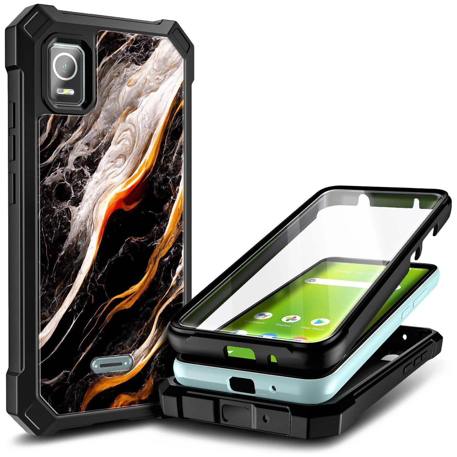 Case for TCL 30Z, TCL 30 LE with [Built-in Screen Protector], Full-Body Protective Shockproof Rugged