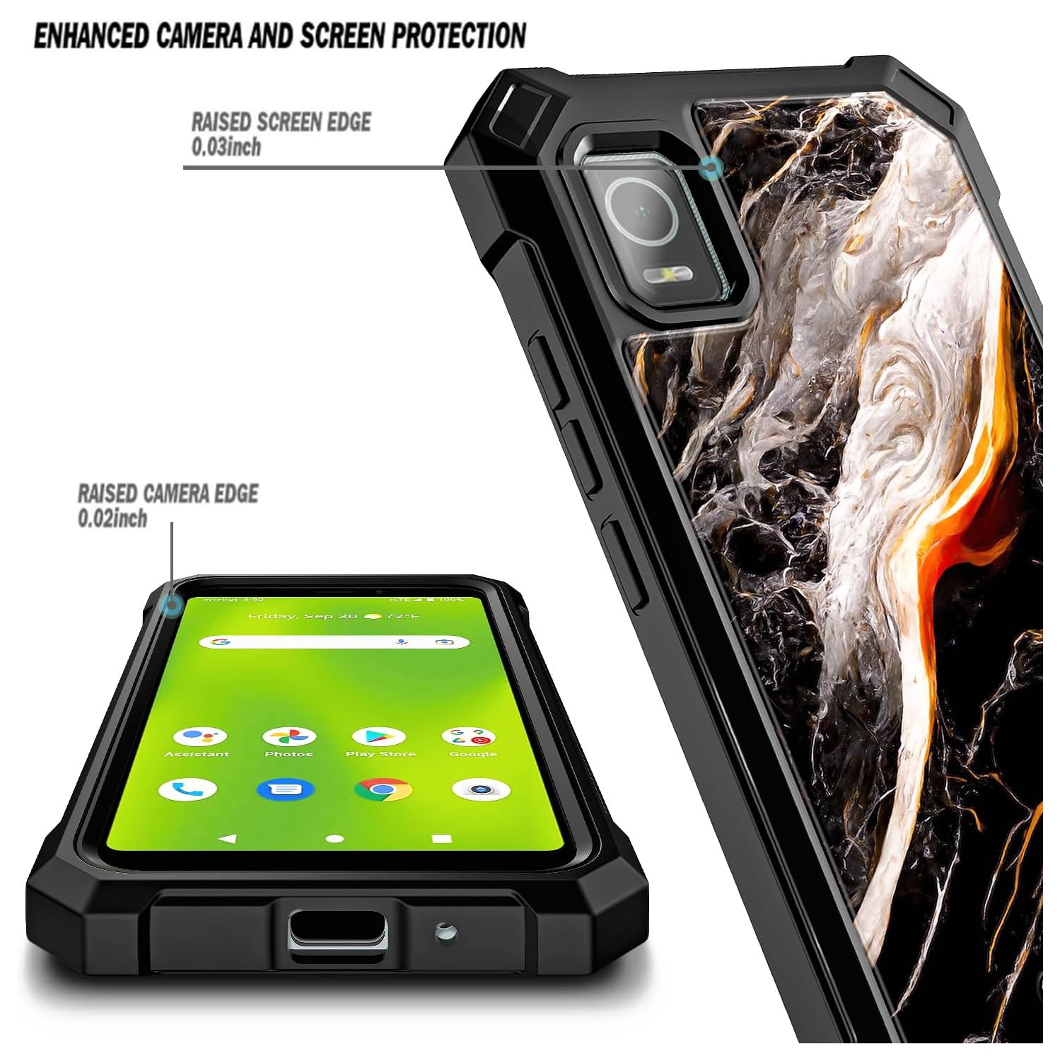 Case for TCL 30Z, TCL 30 LE with [Built-in Screen Protector], Full-Body Protective Shockproof Rugged